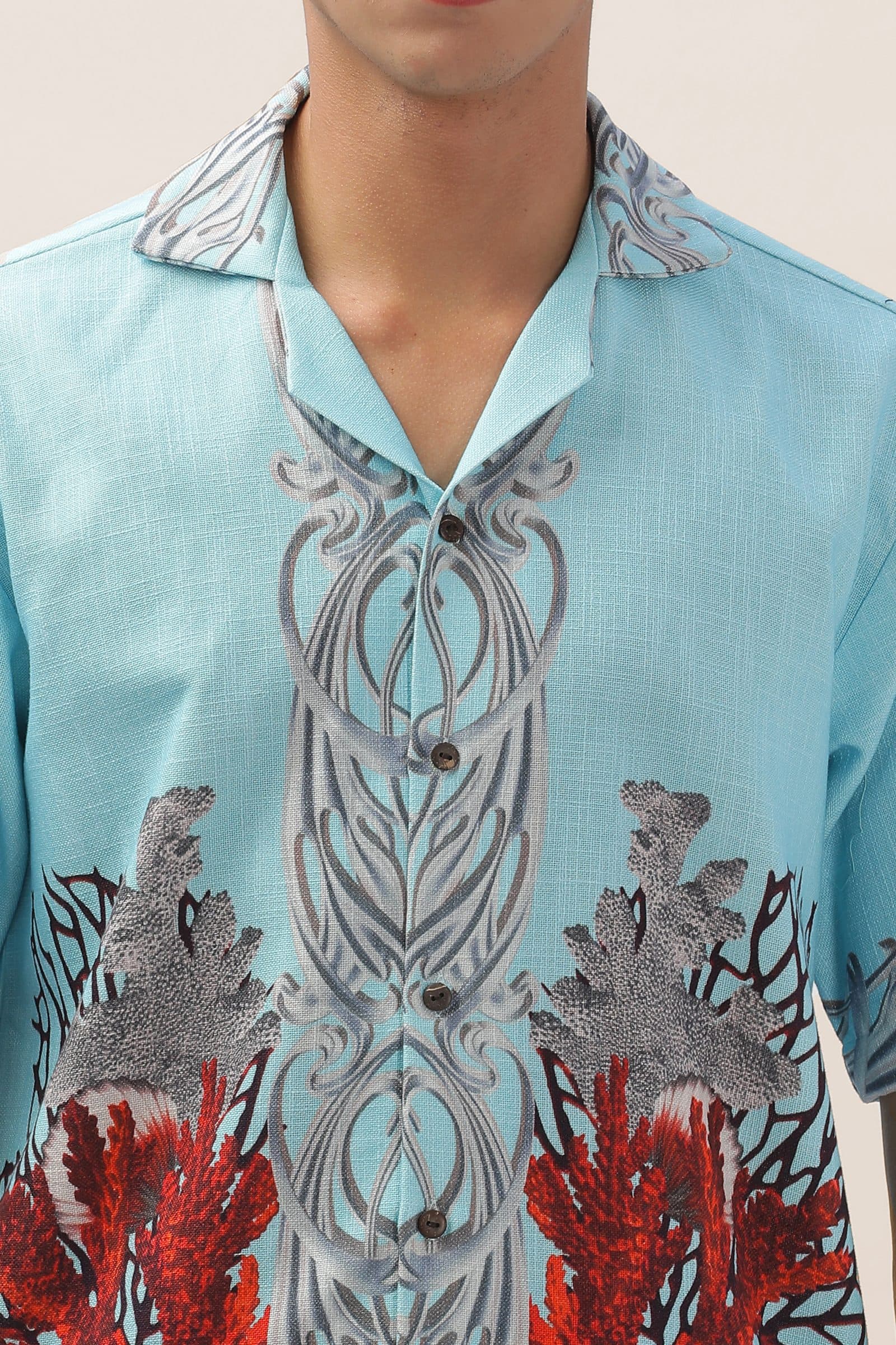 Ocean Bloom Bottom Print Shirt image 4
