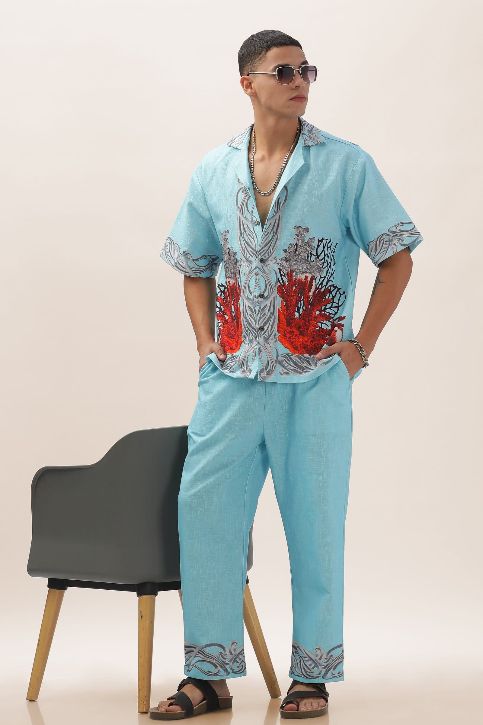 Ocean Bloom Bottom Print Shirt image 6