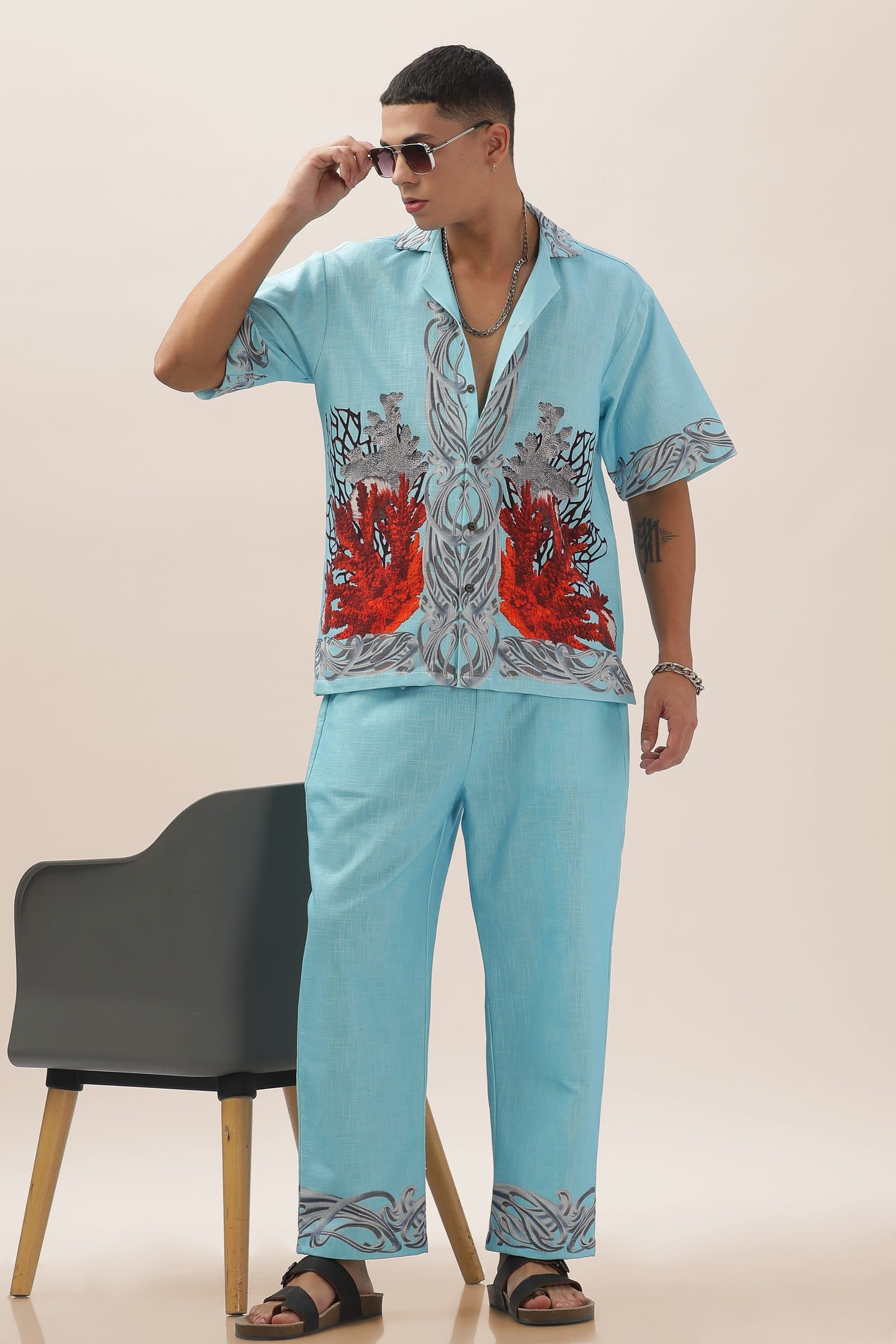 Ocean Bloom Bottom Print Shirt image 7