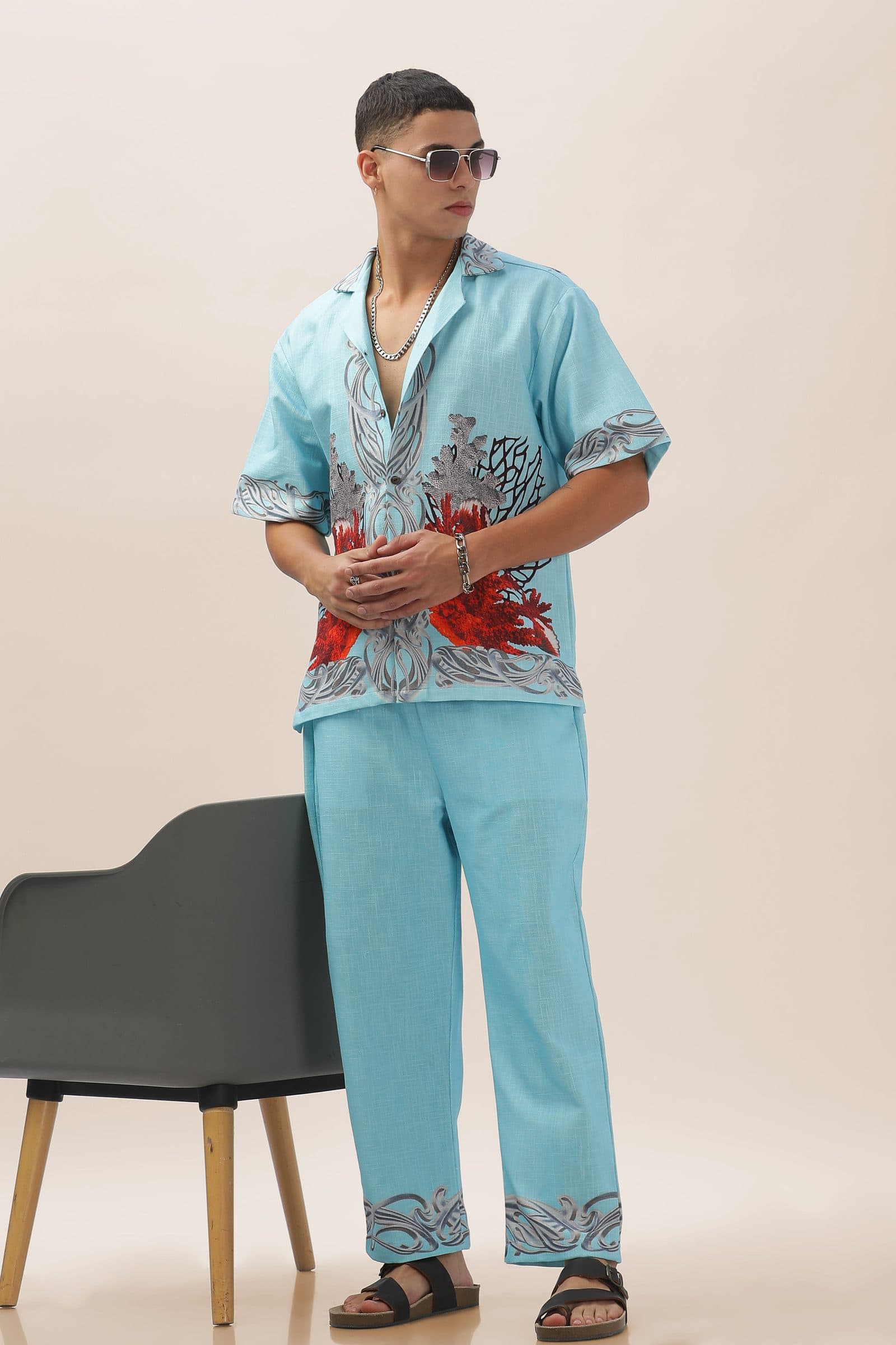 Ocean Bloom Bottom Print Shirt image 8