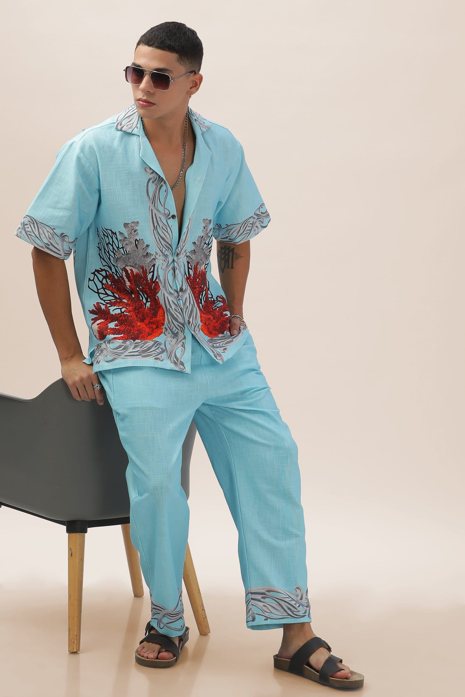 Ocean Bloom Bottom Print Shirt image 9