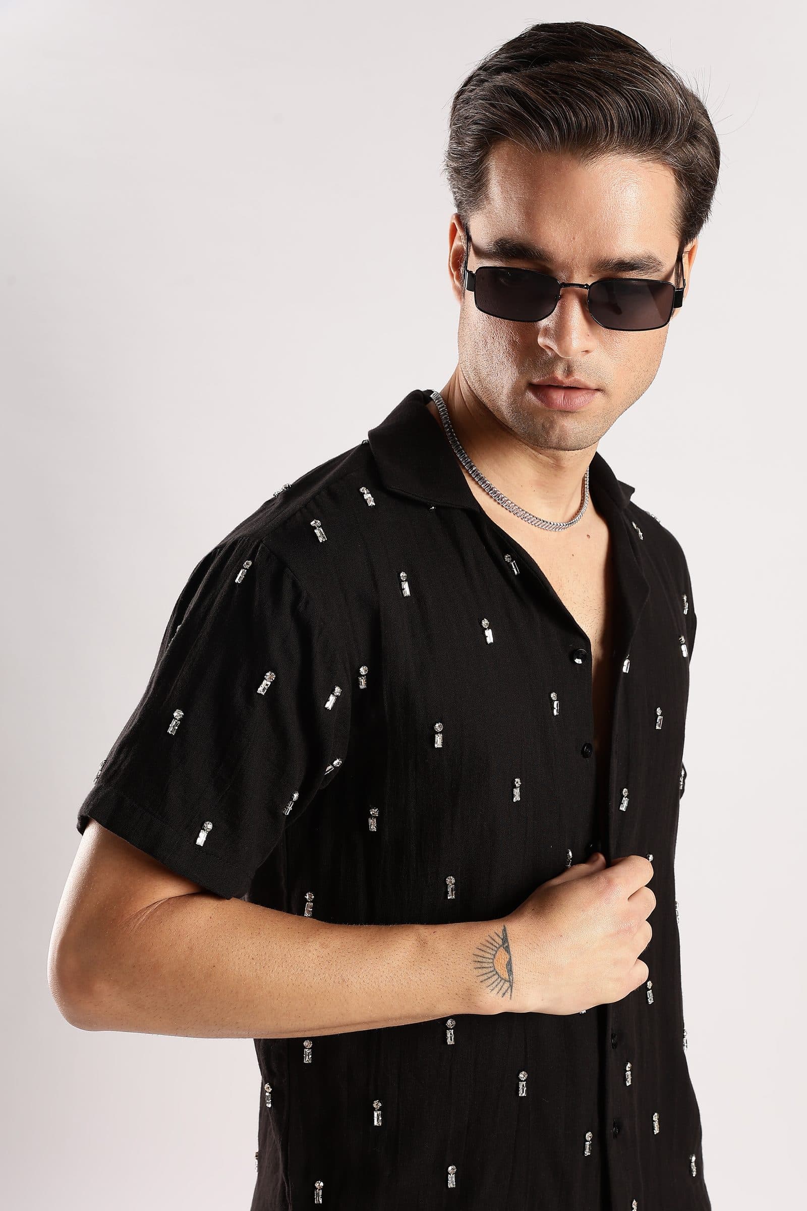 Midnight ember rhinestone shirt image 4