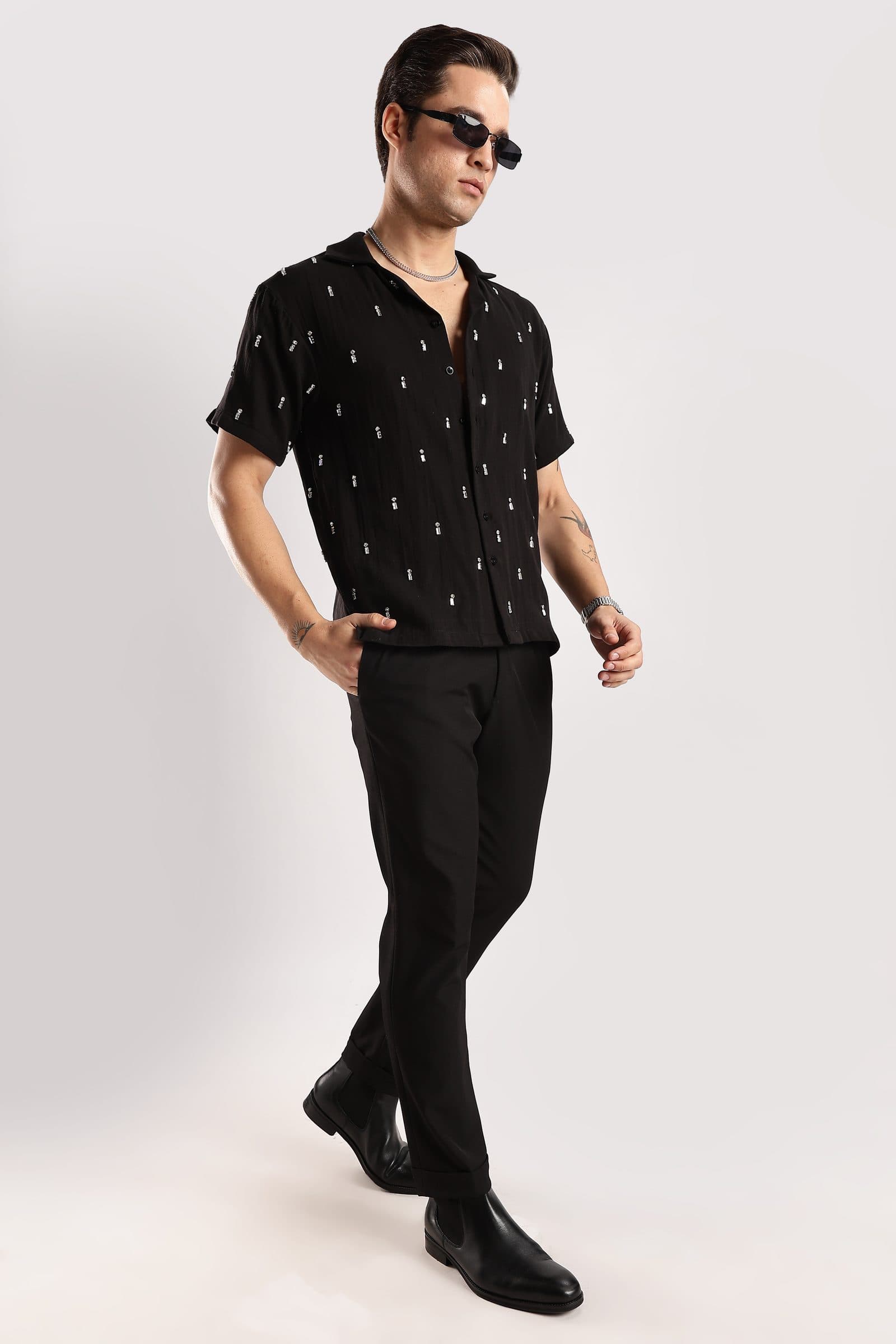 Midnight ember rhinestone shirt image 5