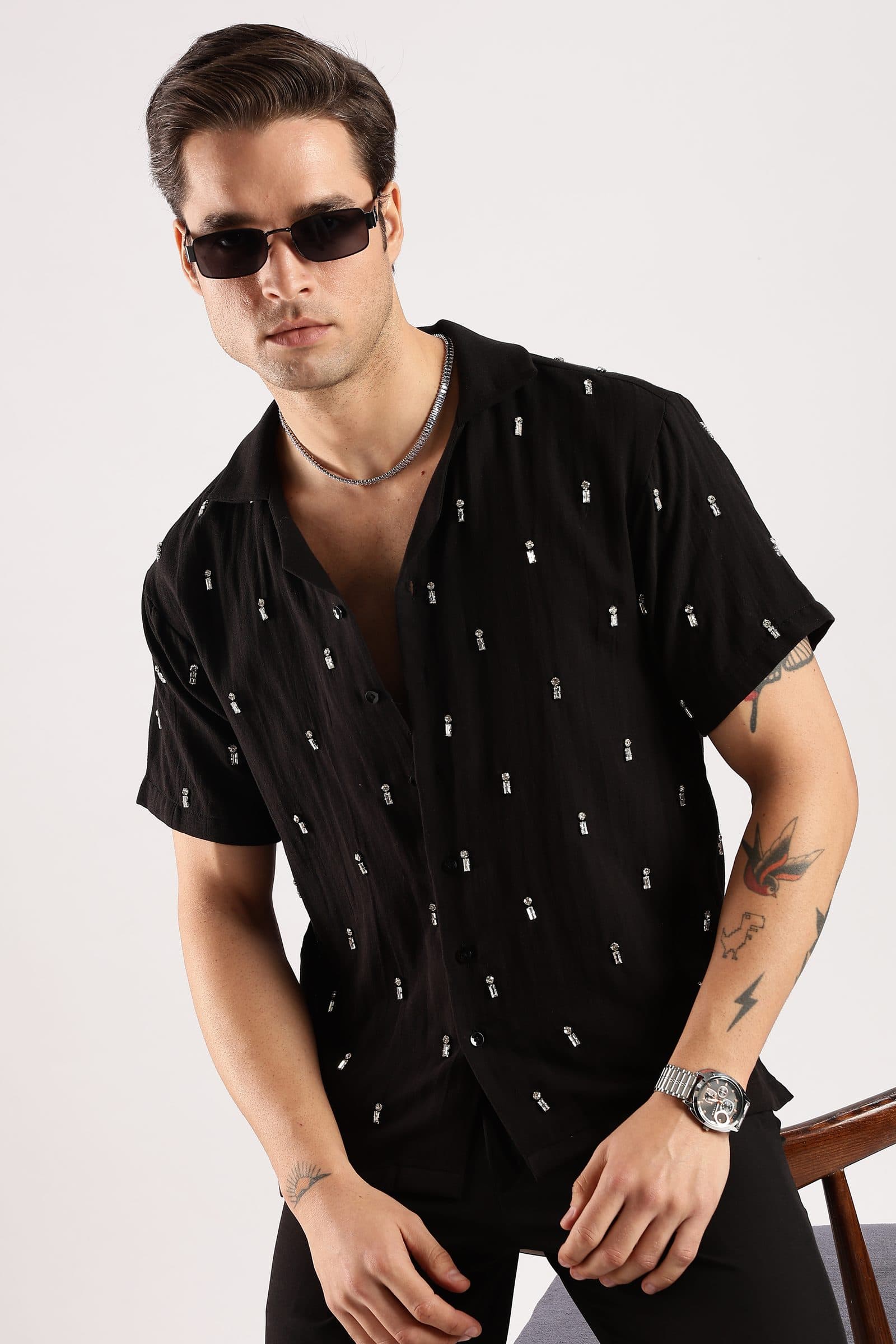 Midnight ember rhinestone shirt image 6