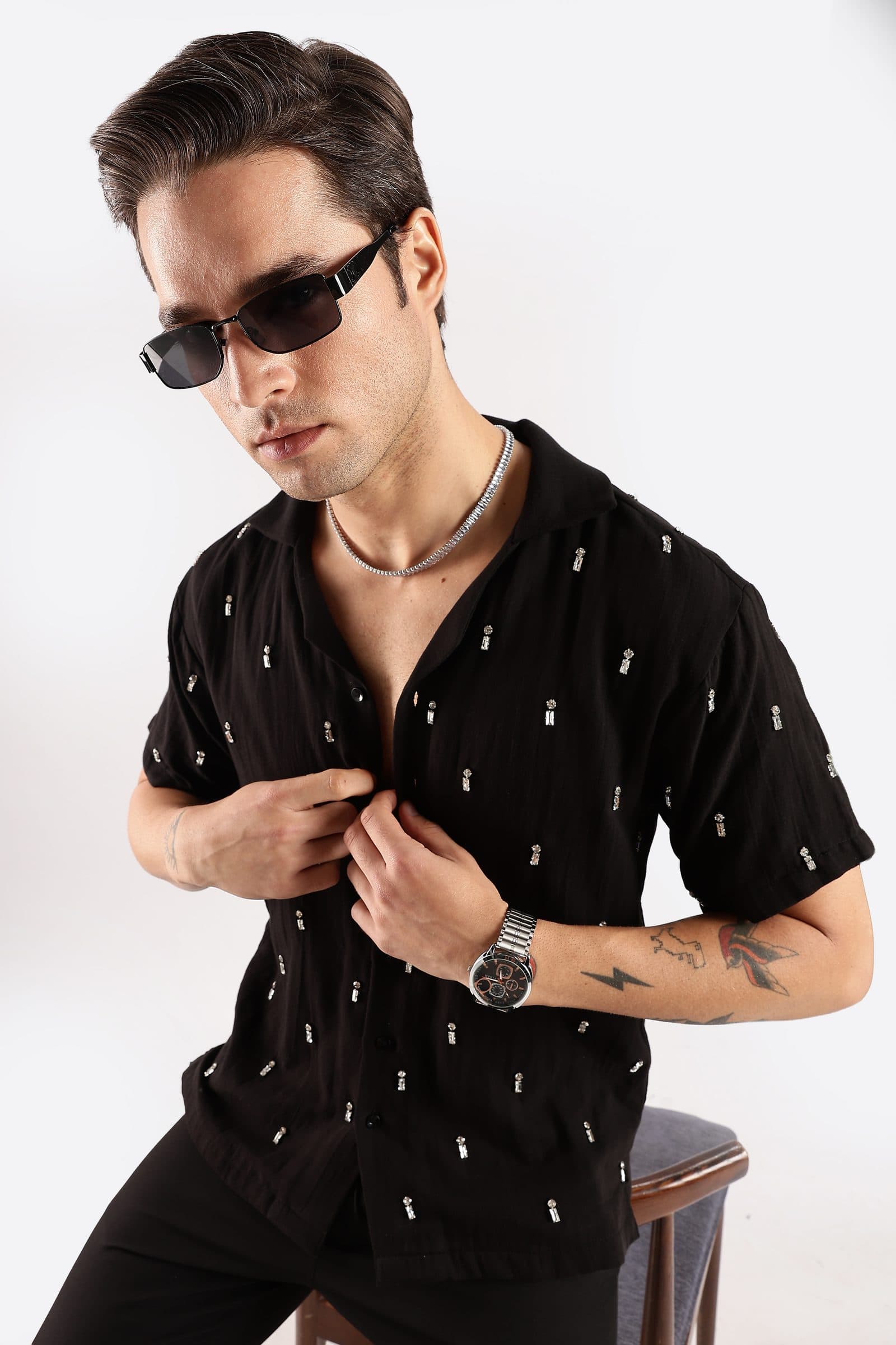 Midnight ember rhinestone shirt image 8