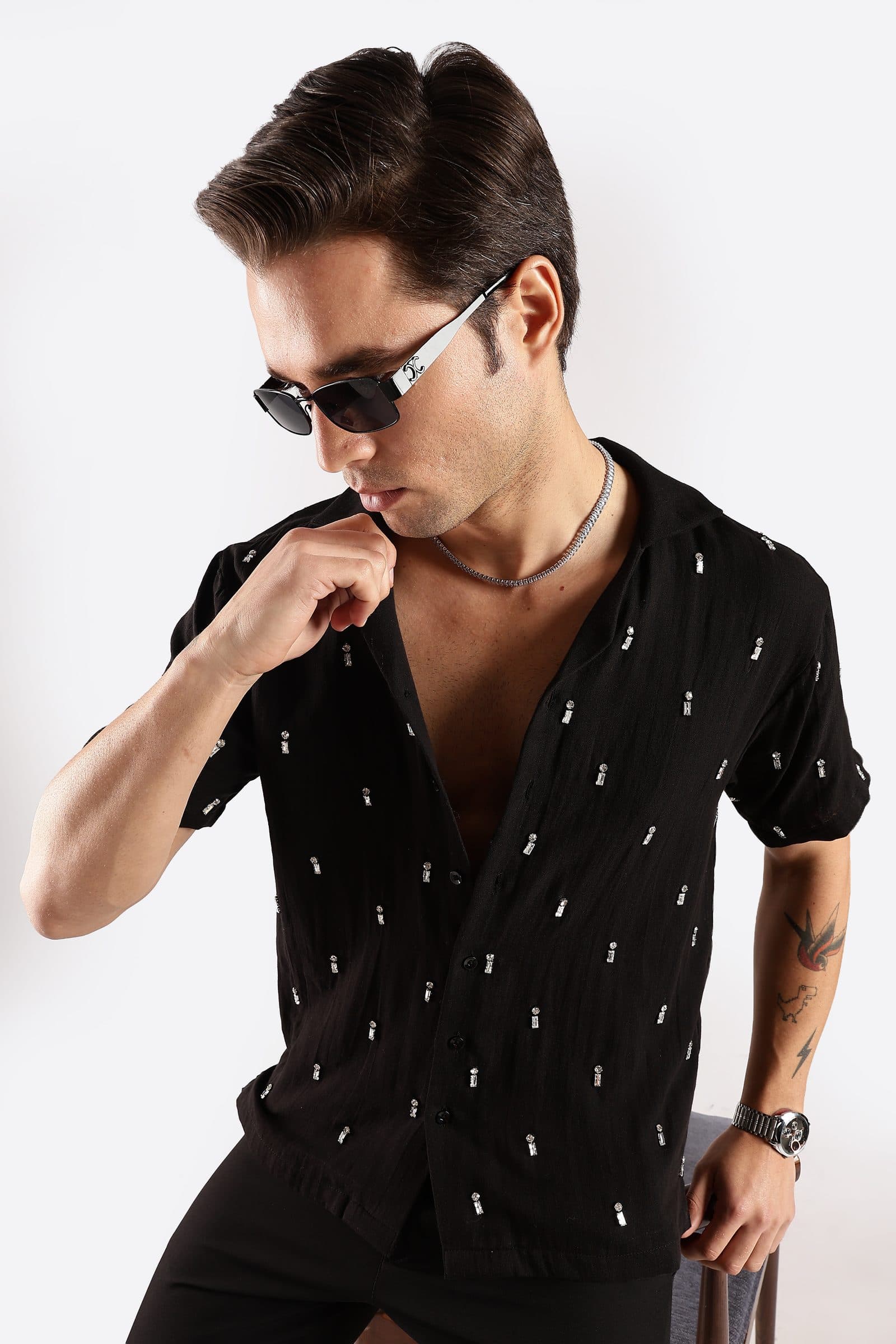 Midnight ember rhinestone shirt image 9