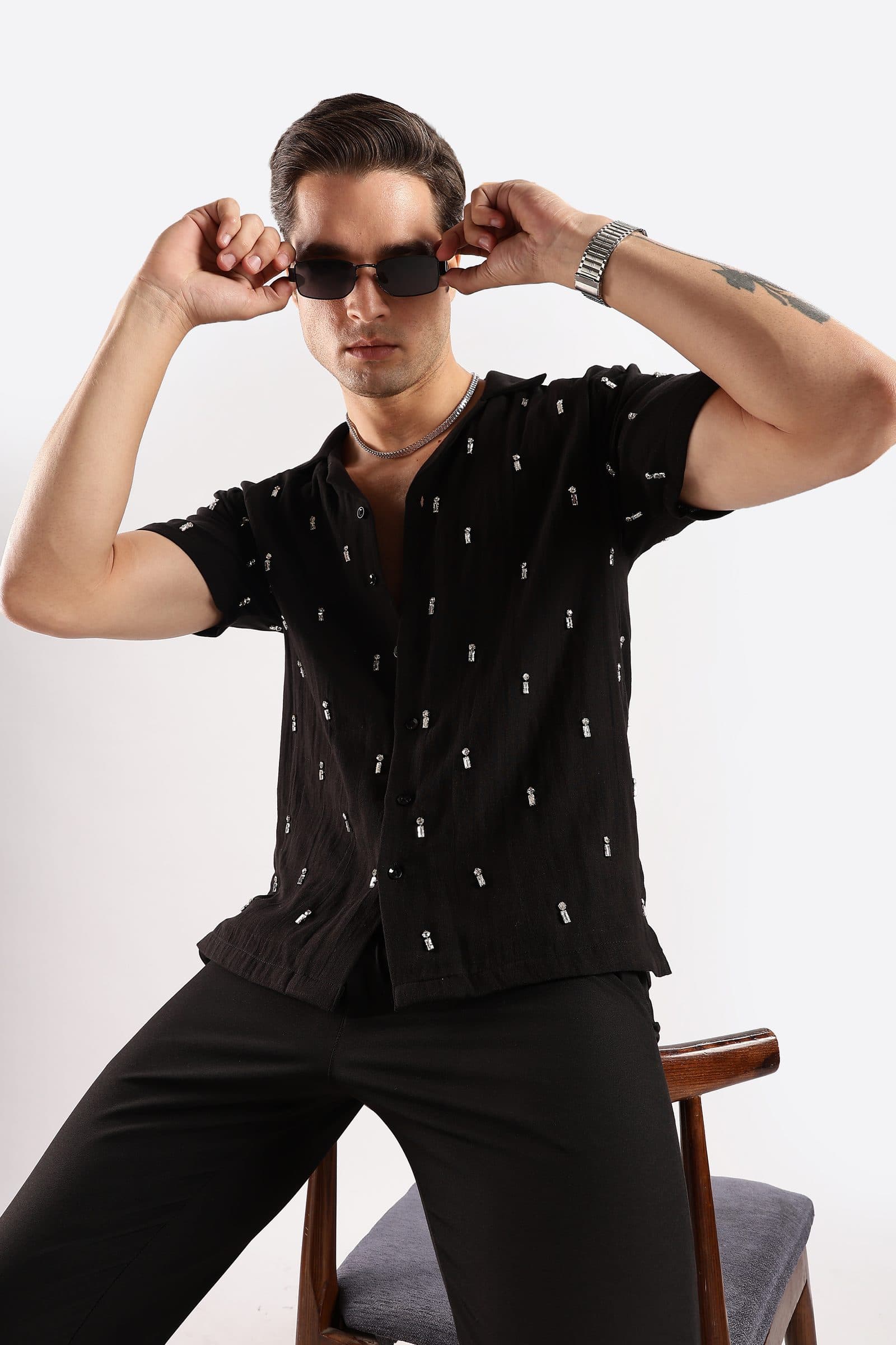 Midnight ember rhinestone shirt image 10