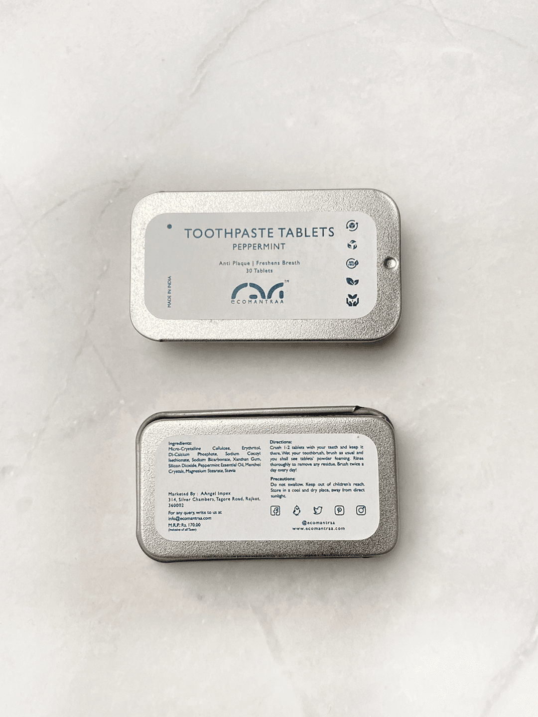 Toothpaste Tablets Tin (30 Tabs)(Mint) image 4