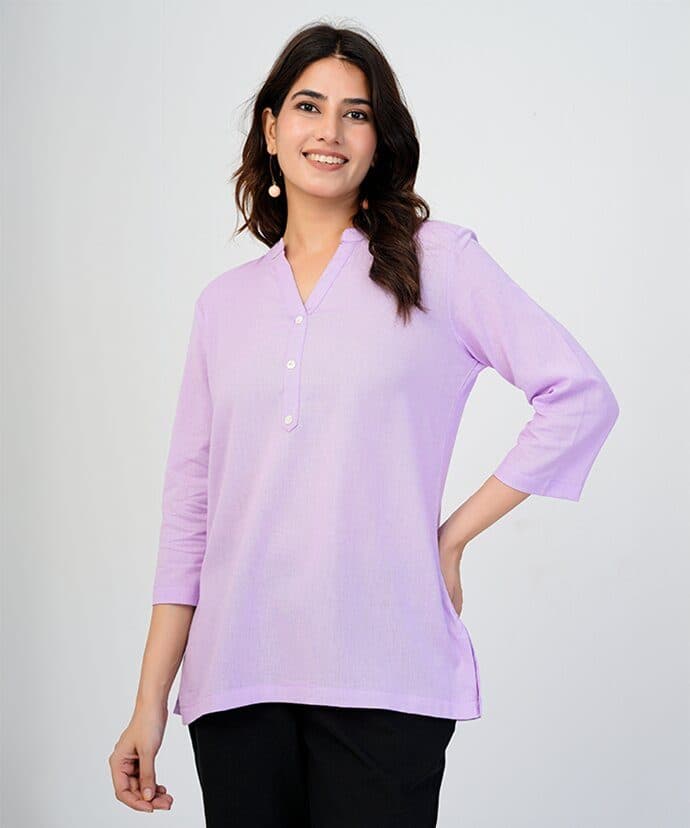 Women’s Solid Lavender Kurti image 1