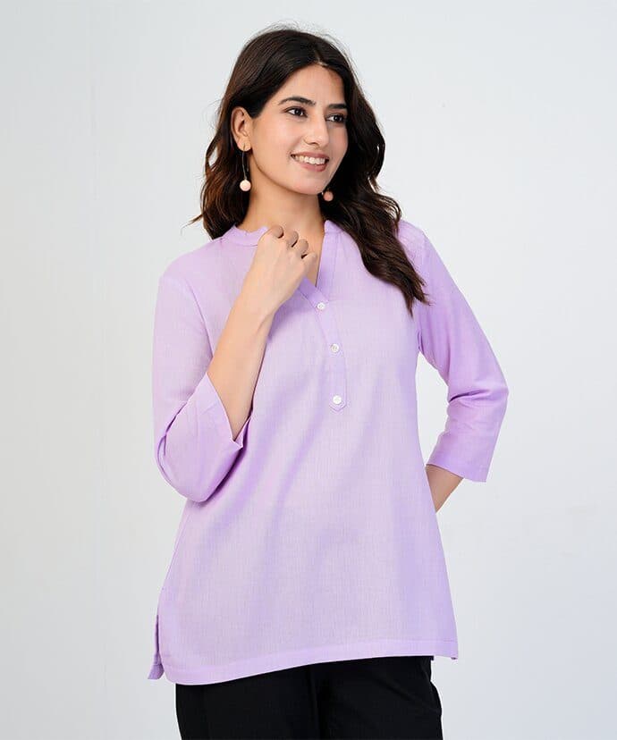 Women’s Solid Lavender Kurti image 5