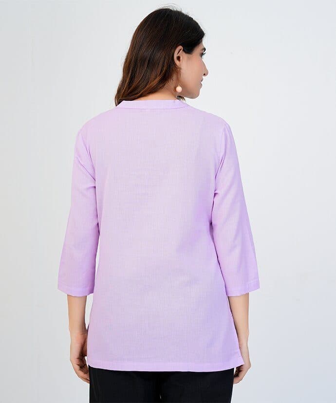 Women’s Solid Lavender Kurti image 6
