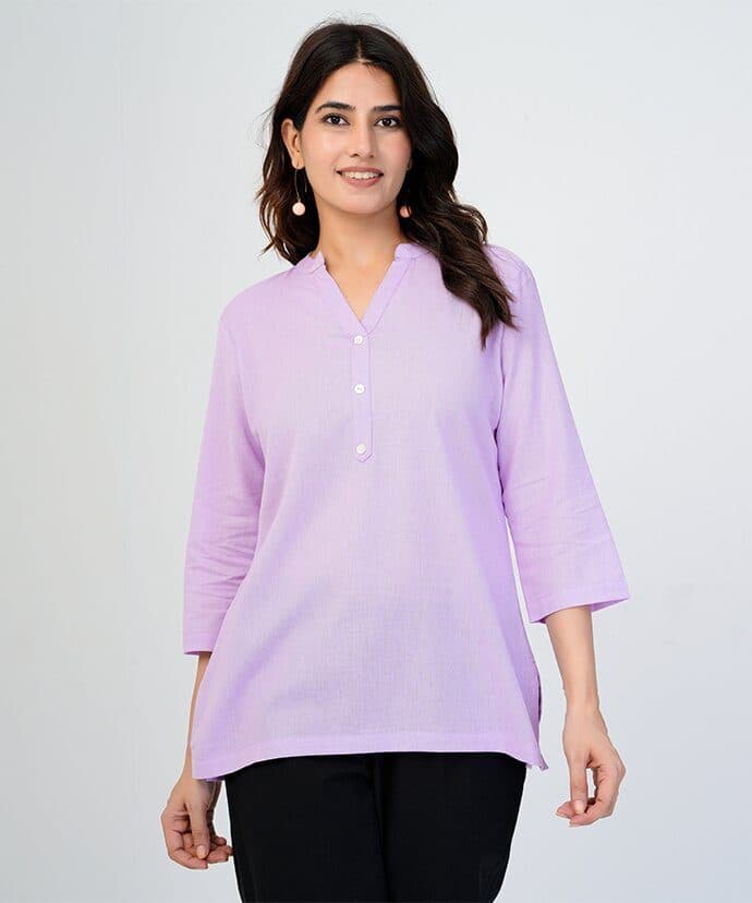 Women’s Solid Lavender Kurti image 7