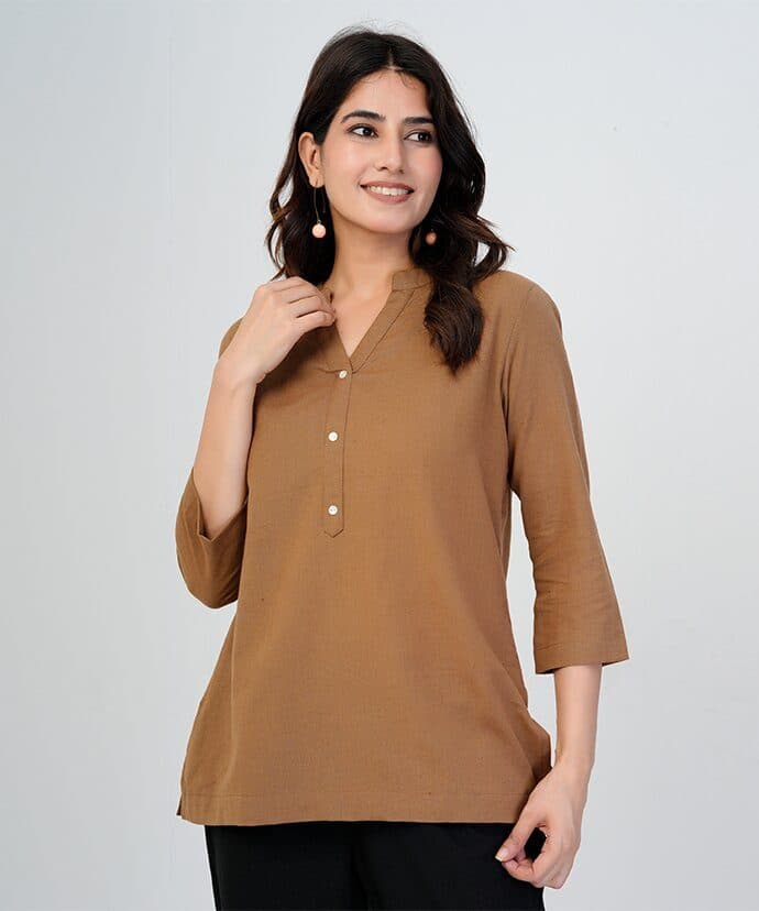 Women’s Solid Rose Pink Kurti image 4