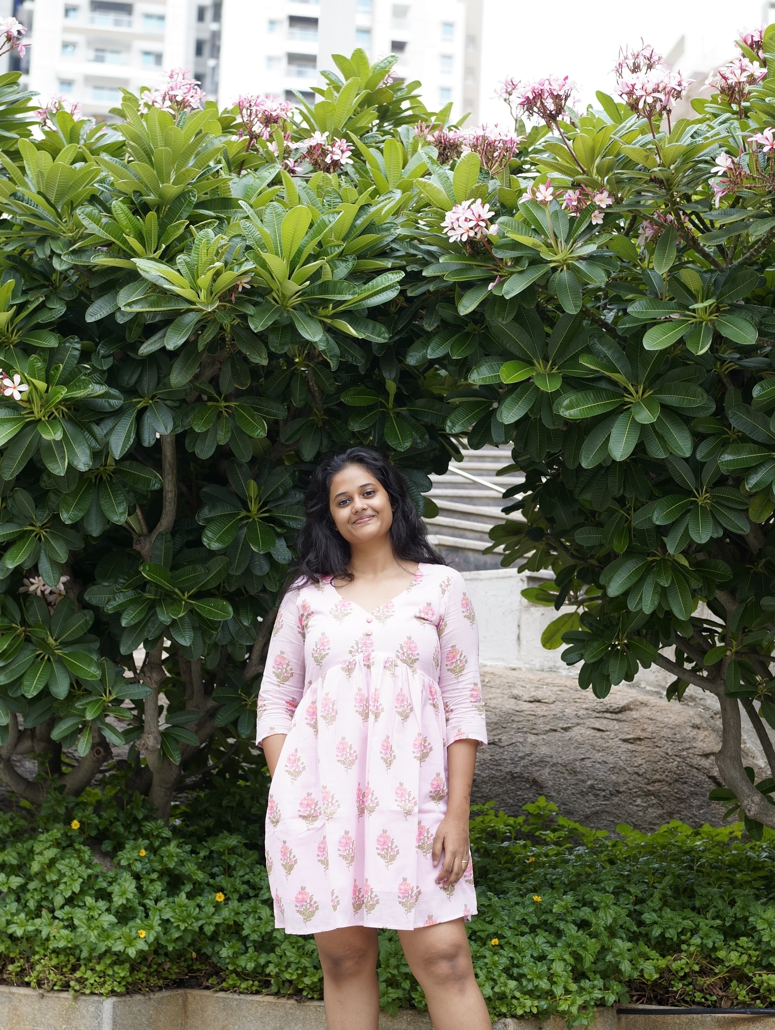 Tonal Printed Dress with Pockets image 3