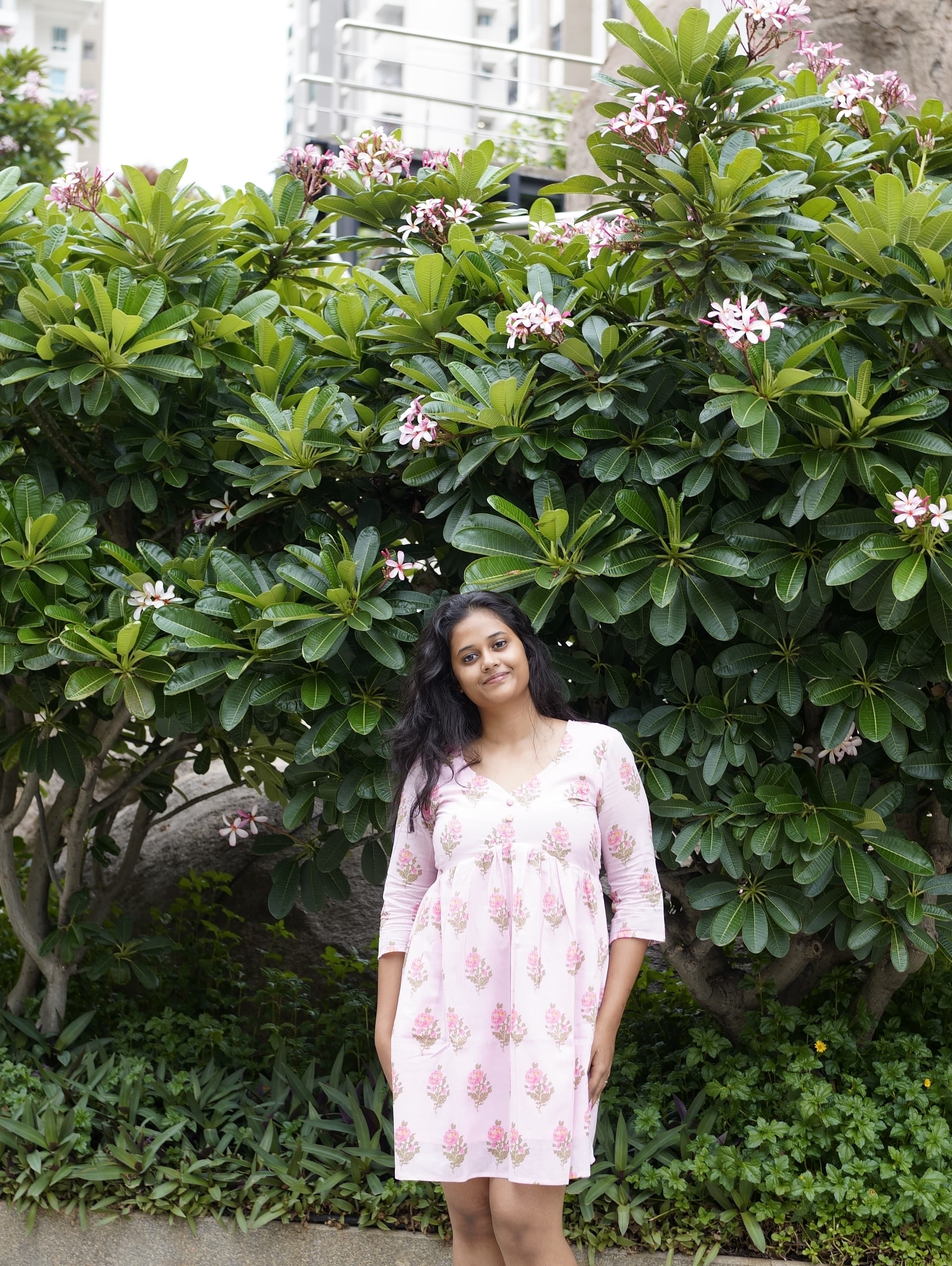 Tonal Printed Dress with Pockets image 4