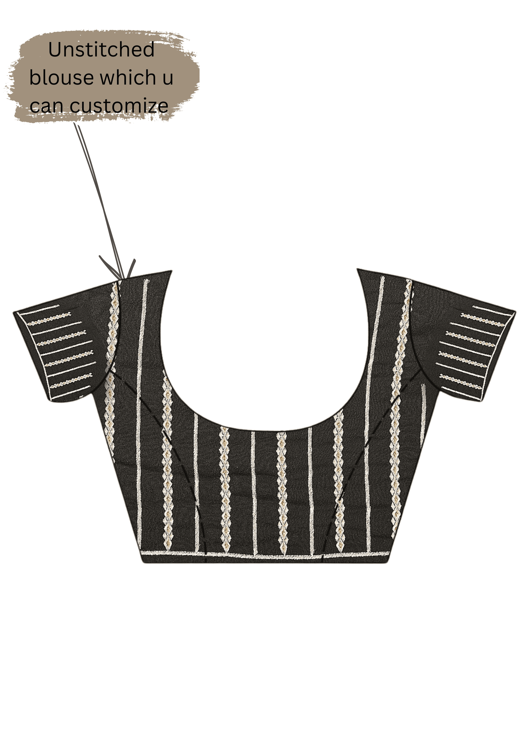 Ritual Styles Black Floral Striped Thread Embroidery Saree with Heavy Border image 4