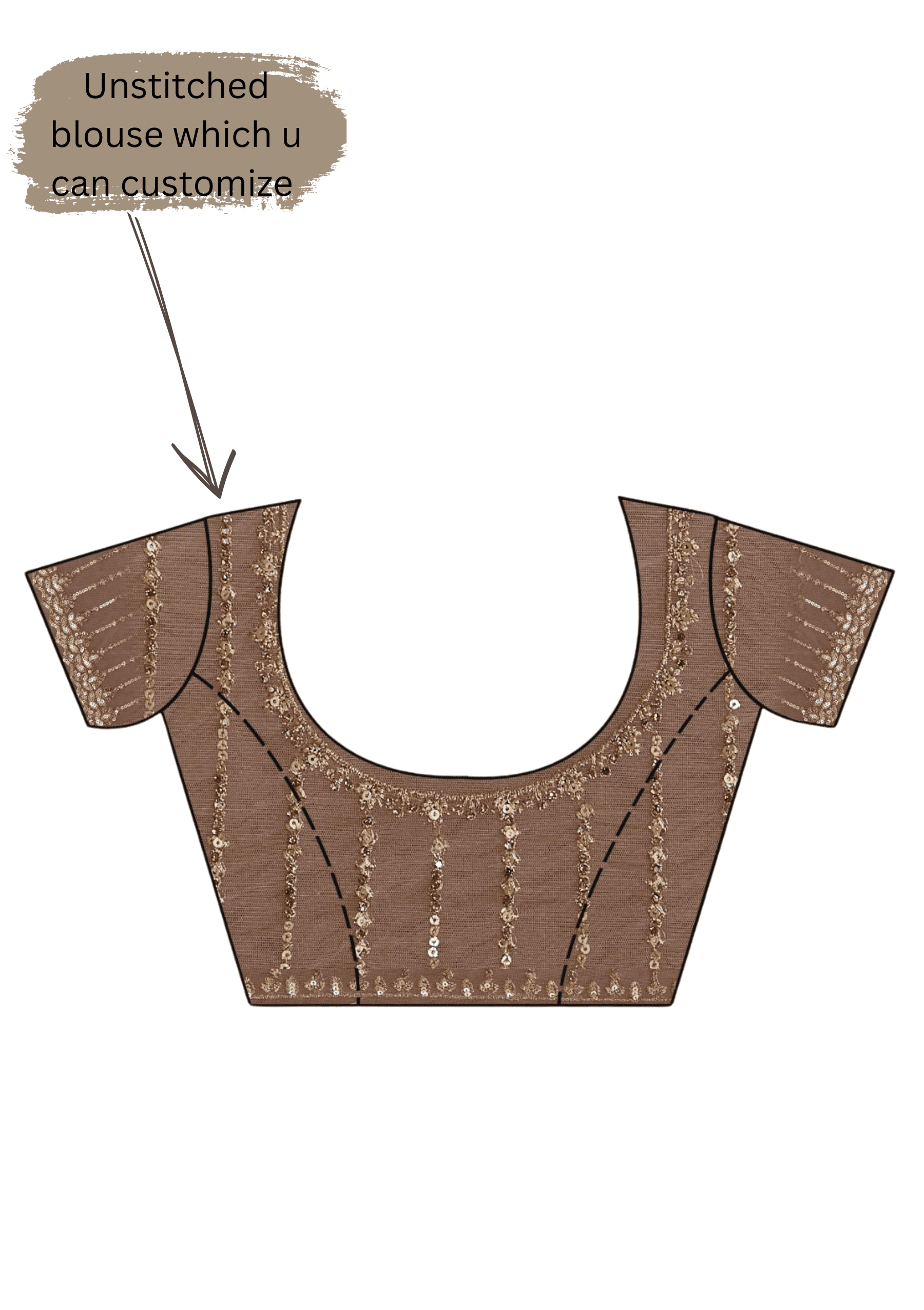 Ritual Styles Beige Stone Embellished Striped Designer Saree with Scalloped Embroidered Border image 5