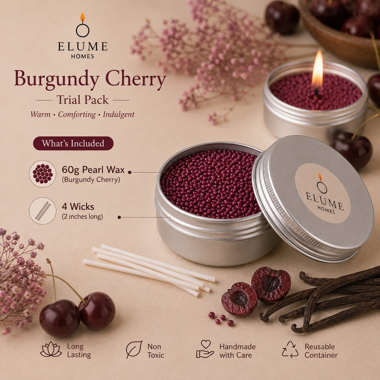 Pearl Wax Trial Pack – Cherry Blossom (60g) image 3