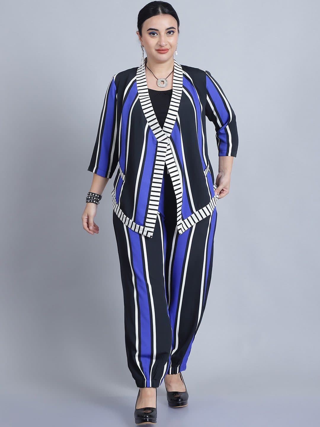 Baawri Striped Shrug & Pant Co-Ords image 1