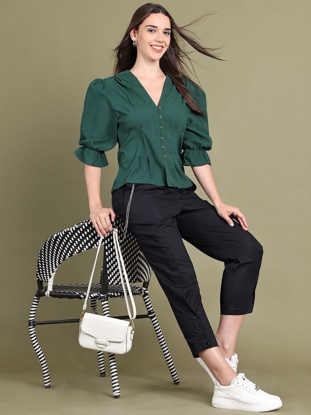 Baawri Bell Sleeves Blouson Top image 1
