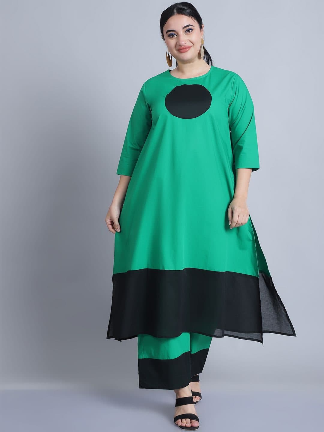 Baawri Colourblocked Pure Cotton Tunic With Trouser image 1