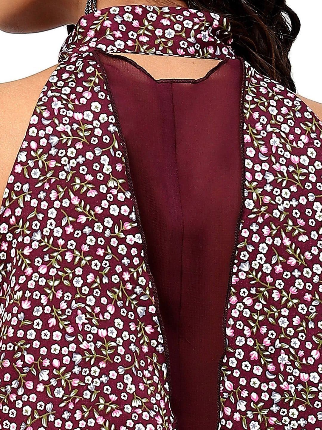 Baawri Floral Printed Tie-Up Neck Sleeveless Top image 7