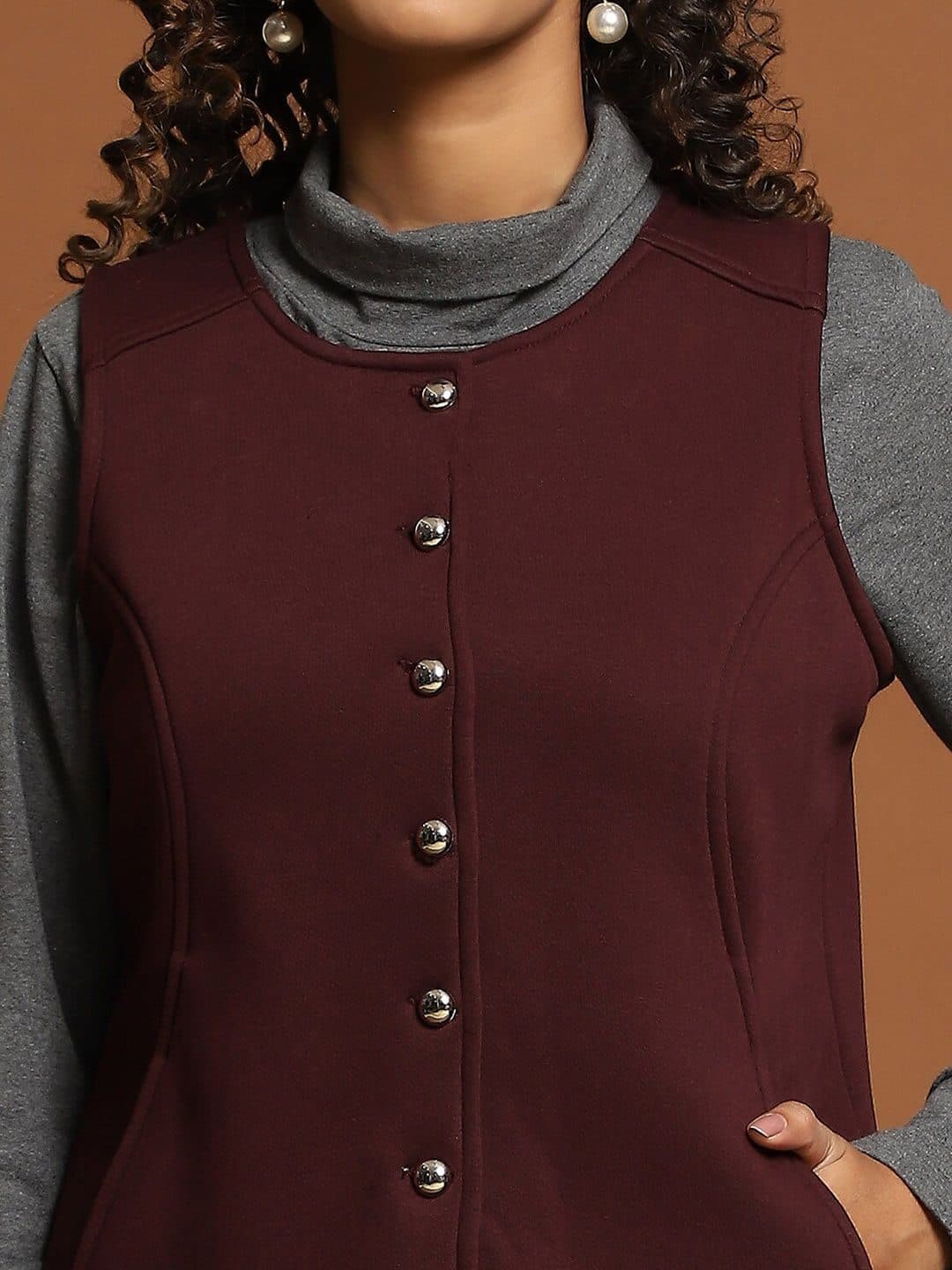 Baawri Round Neck Sleeveless Casual Waistcoat With Trousers image 2