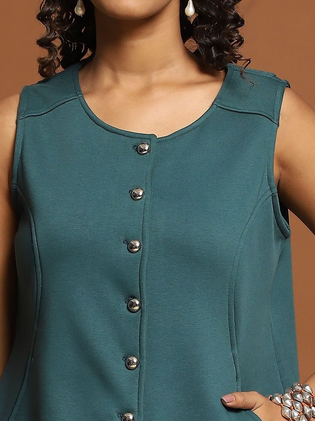 Baawri Solid Cotton Round Neck With Trousers Co-Ords image 2