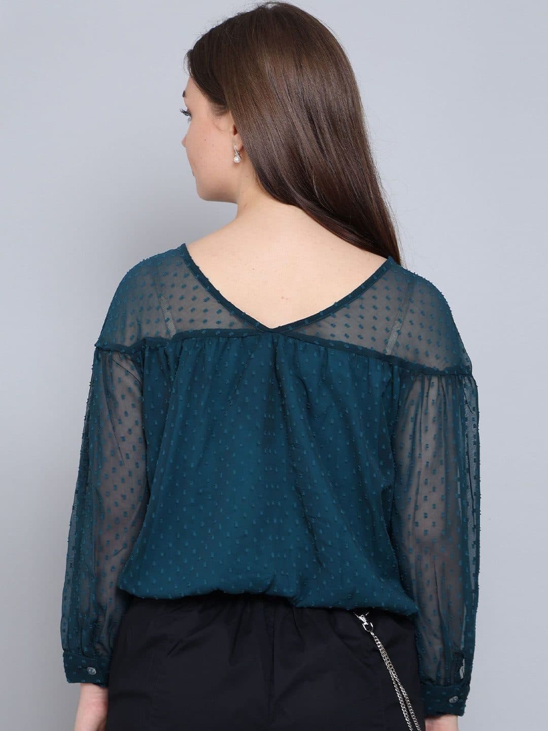 Baawri Tie-Up Neck Long Cuffed Sleeves Top image 4