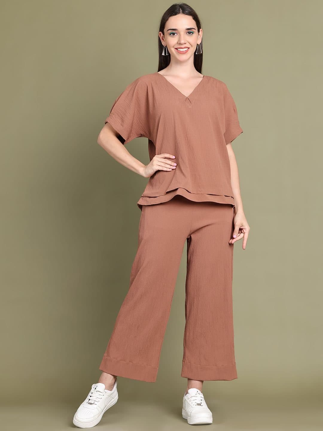 Baawri V Neck Top With Trousers Co-Ords Set image 2