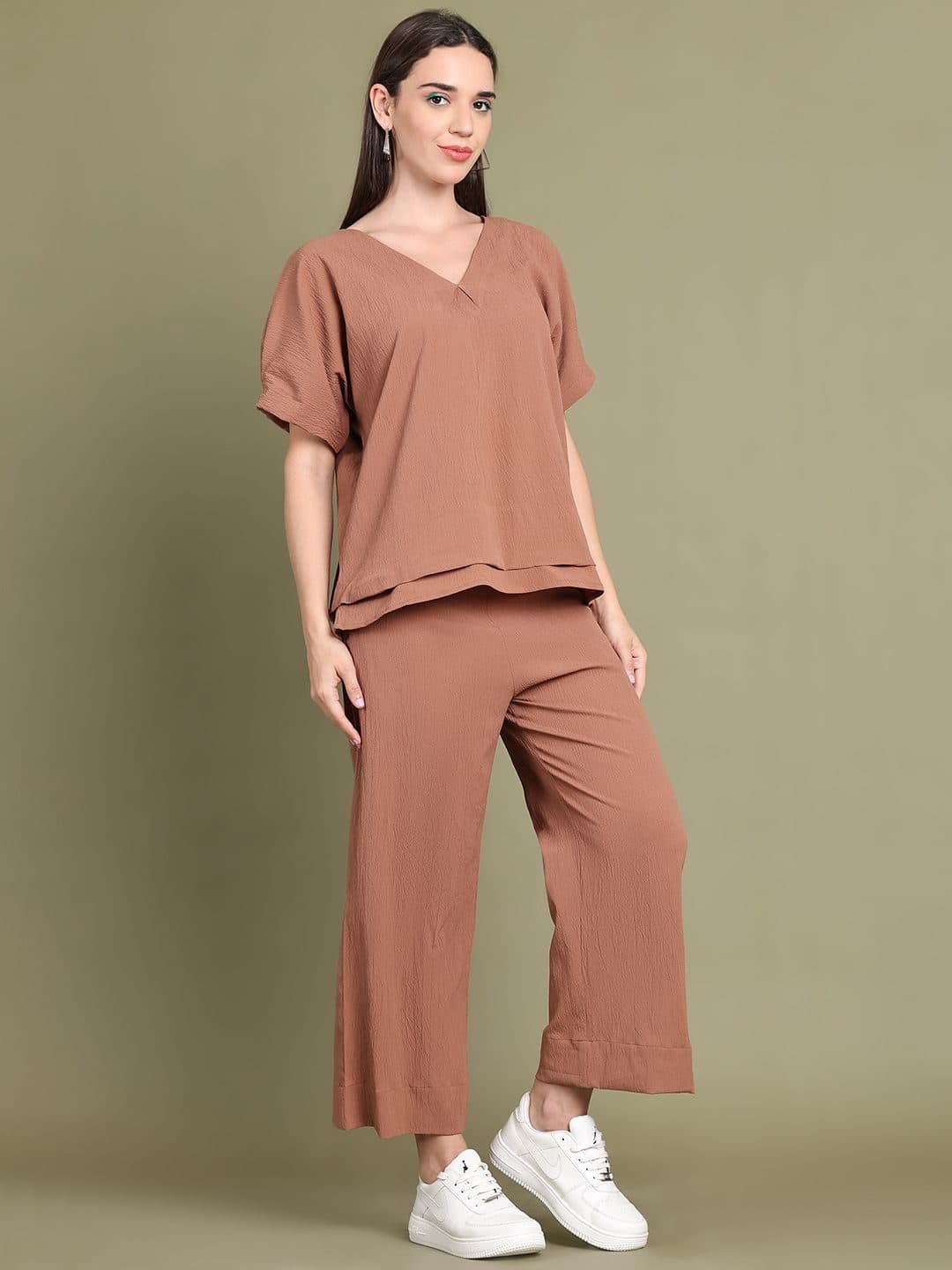 Baawri V Neck Top With Trousers Co-Ords Set image 5