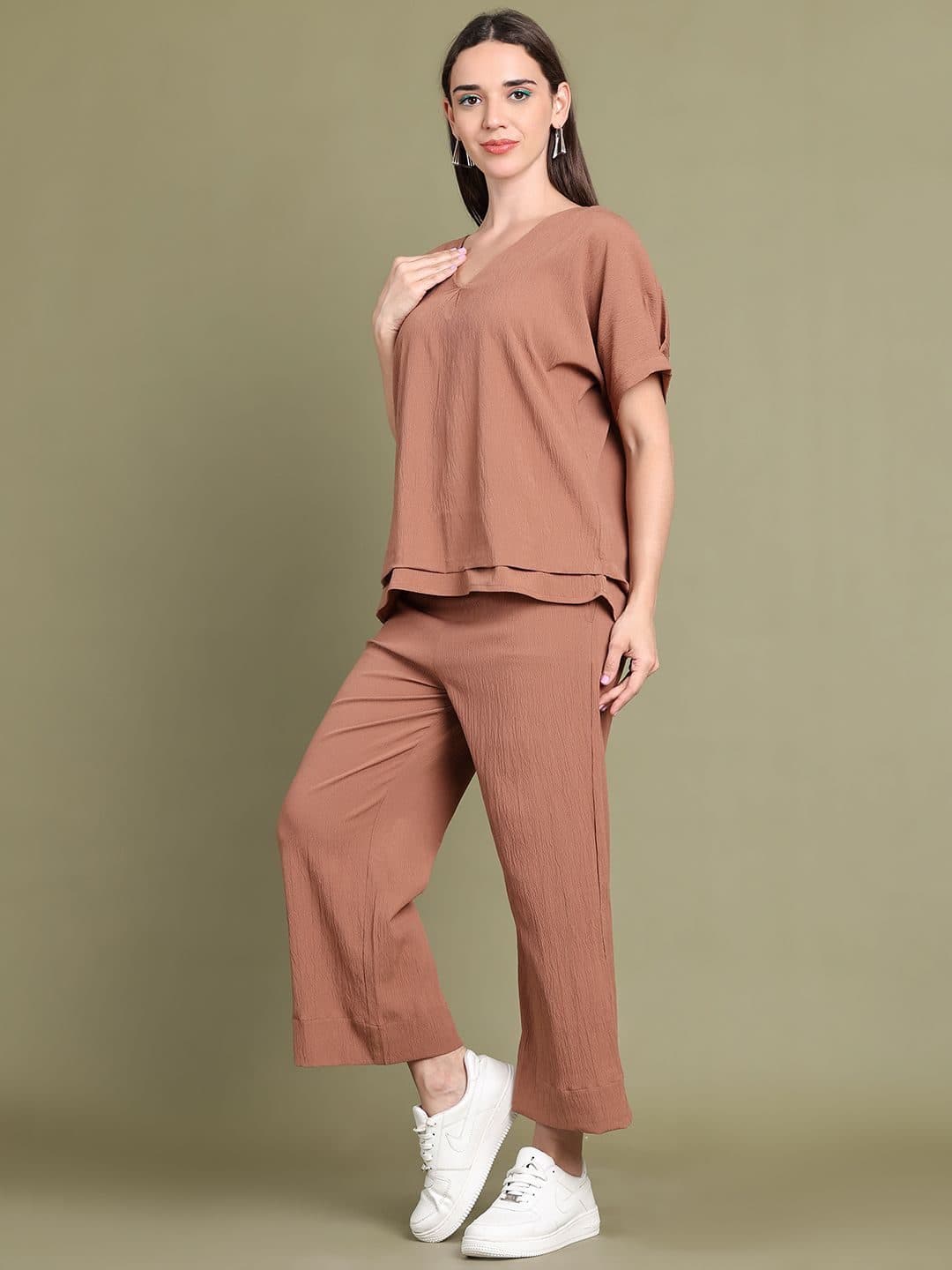 Baawri V Neck Top With Trousers Co-Ords Set image 4