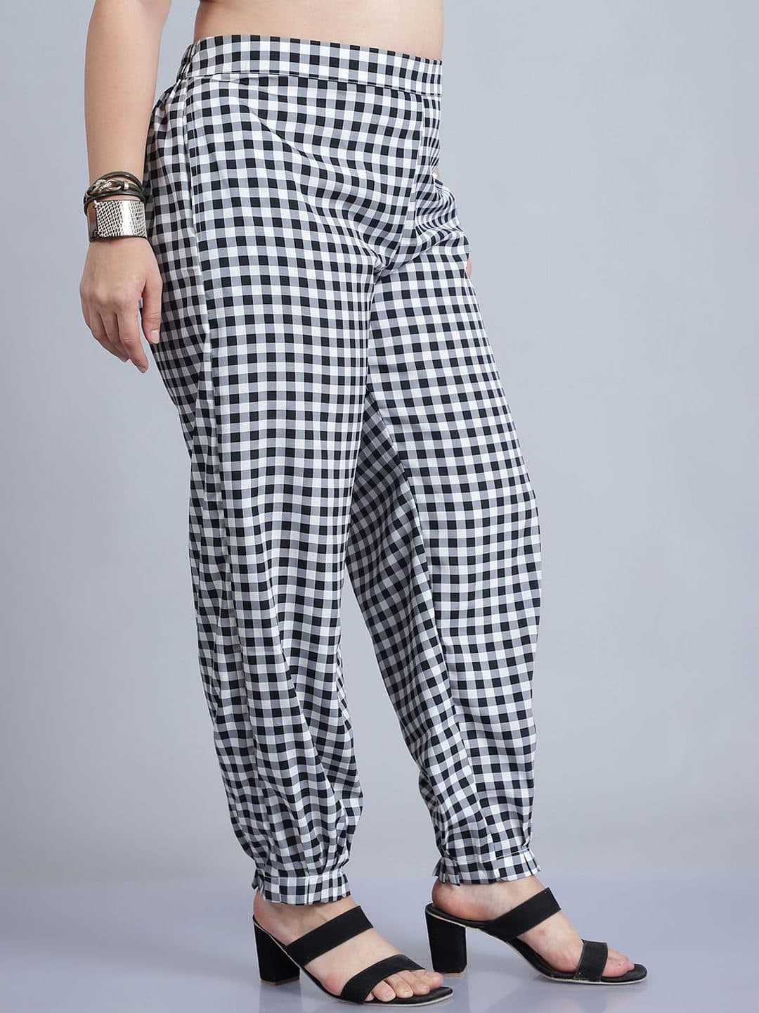 Baawri Women Checked Regular Fit Trousers image 2