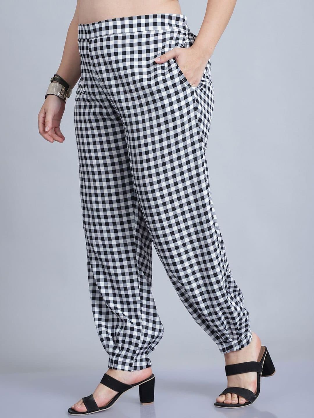 Baawri Women Checked Regular Fit Trousers image 3
