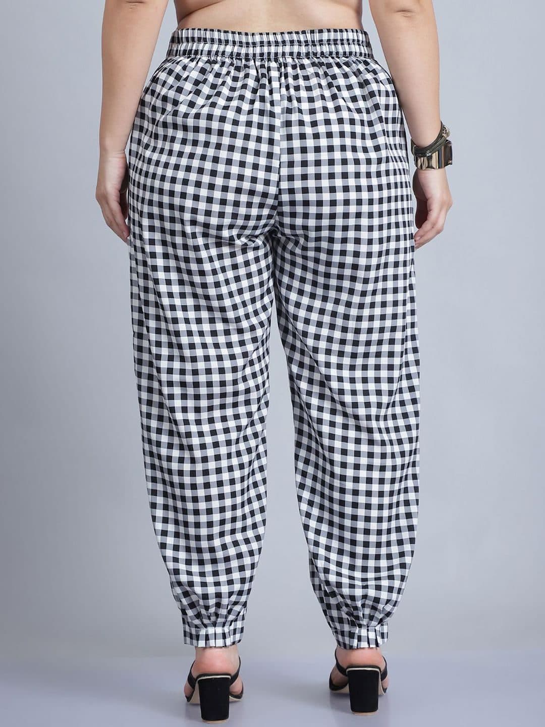 Baawri Women Checked Regular Fit Trousers image 5