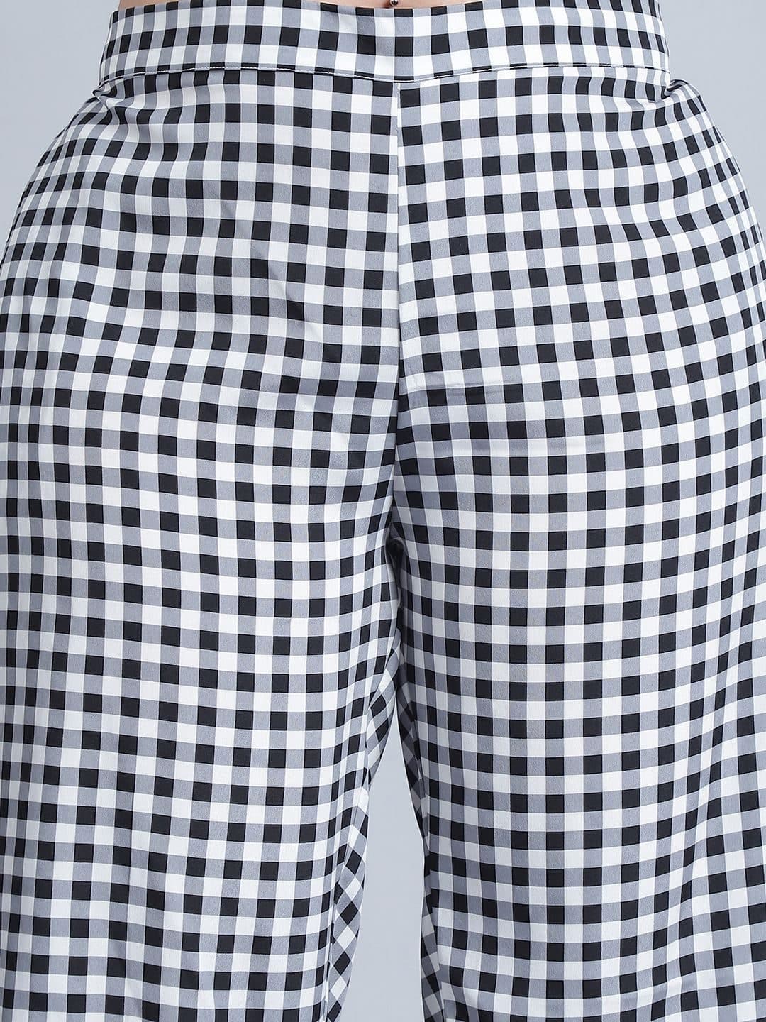 Baawri Women Checked Regular Fit Trousers image 6