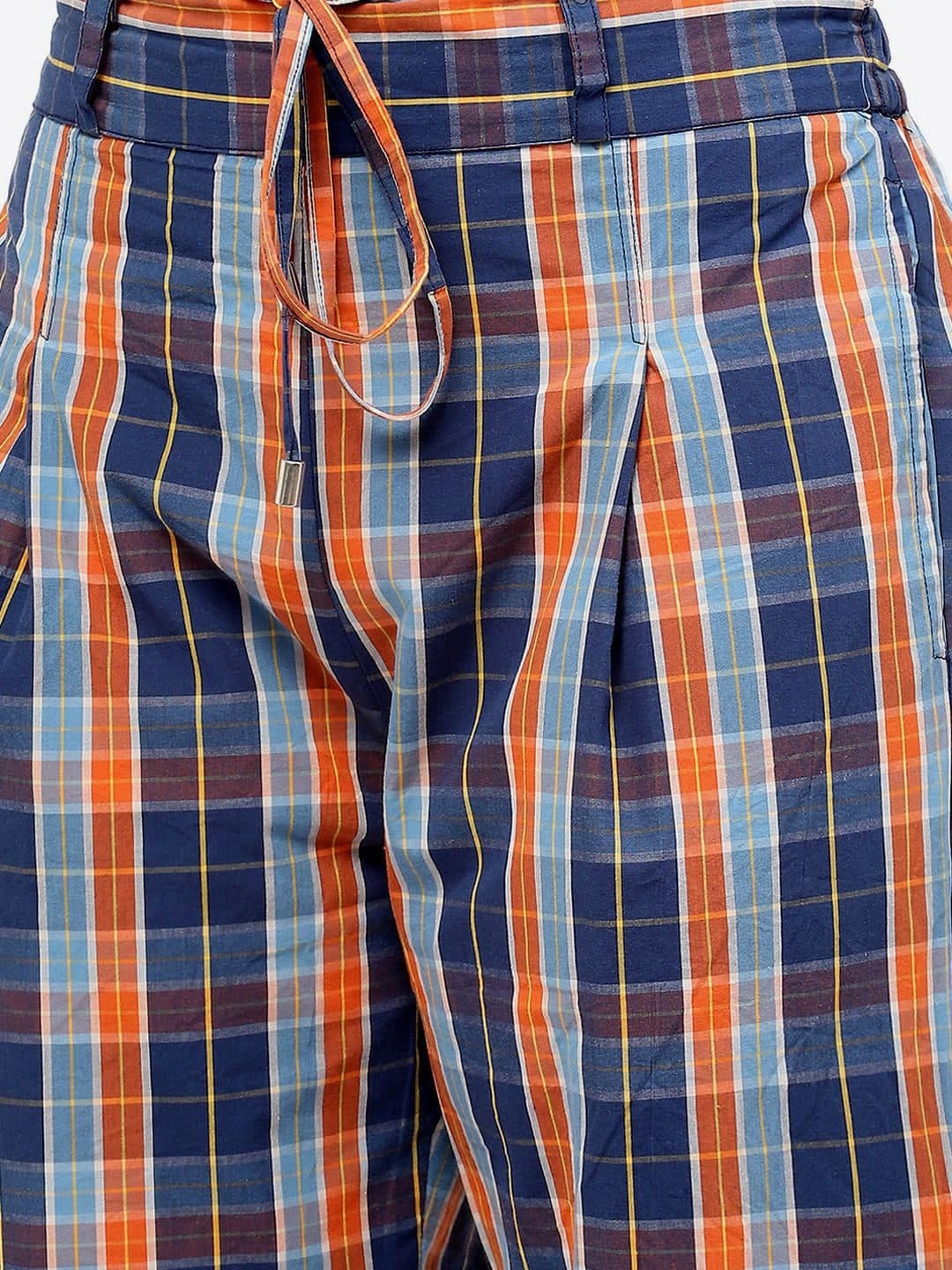 Baawri Women Checked Regular Fit Trousers image 6