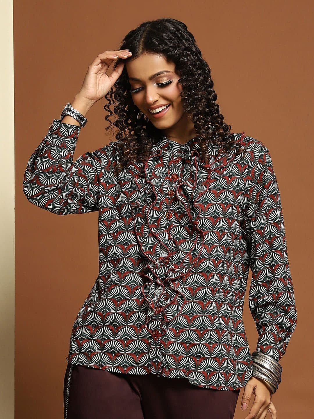 Baawri Women Floral Print Ruffles Top image 1