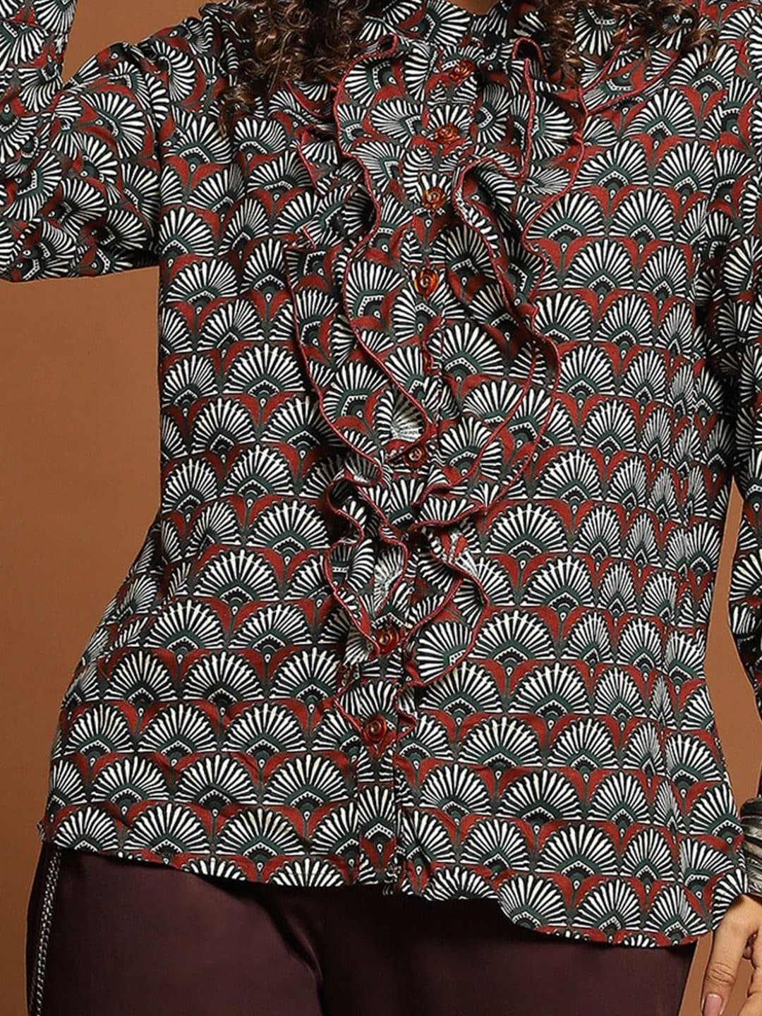 Baawri Women Floral Print Ruffles Top image 2