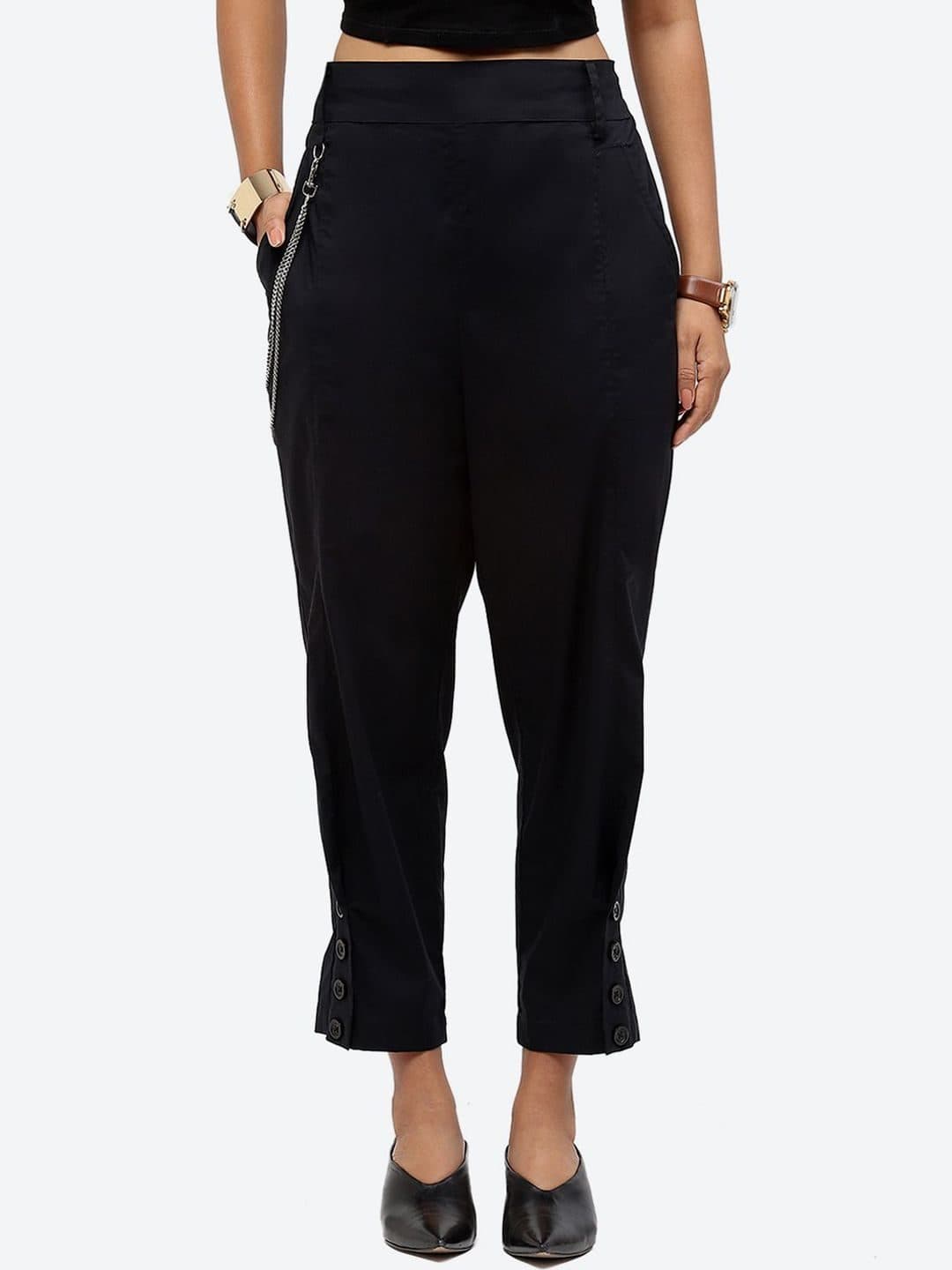 Baawri Women Mid-Rise Regular Fit Pure Cotton Trousers image 1
