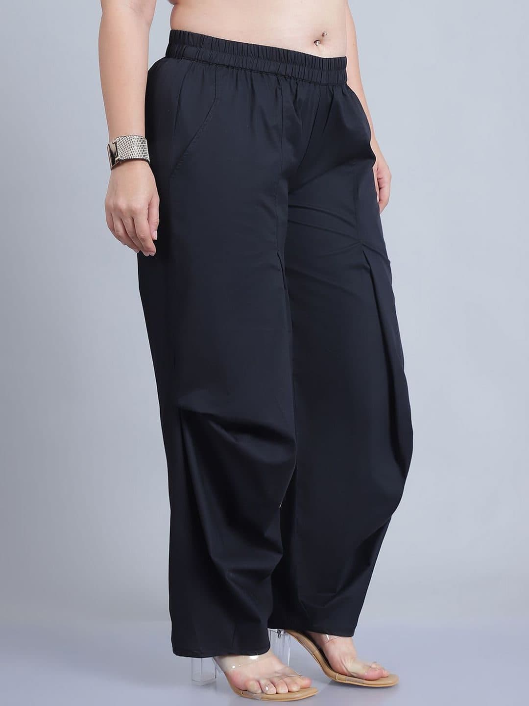 Baawri Women Plus Size Regular Fit Pleated Cotton Trouser image 2