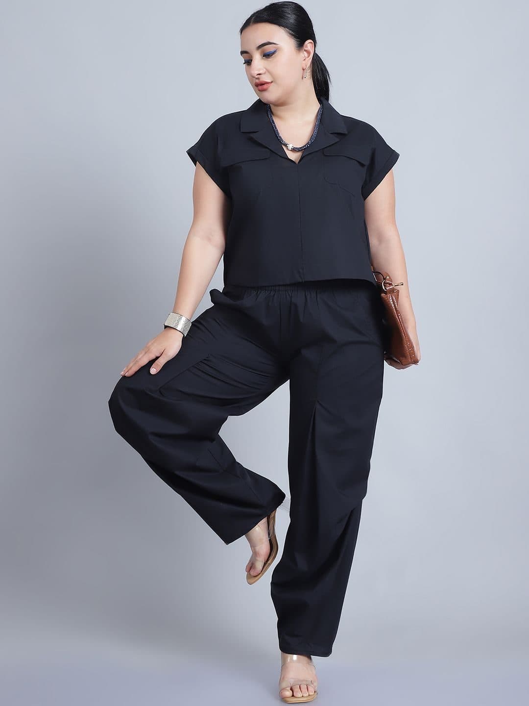 Baawri Women Plus Size Regular Fit Pleated Cotton Trouser image 4
