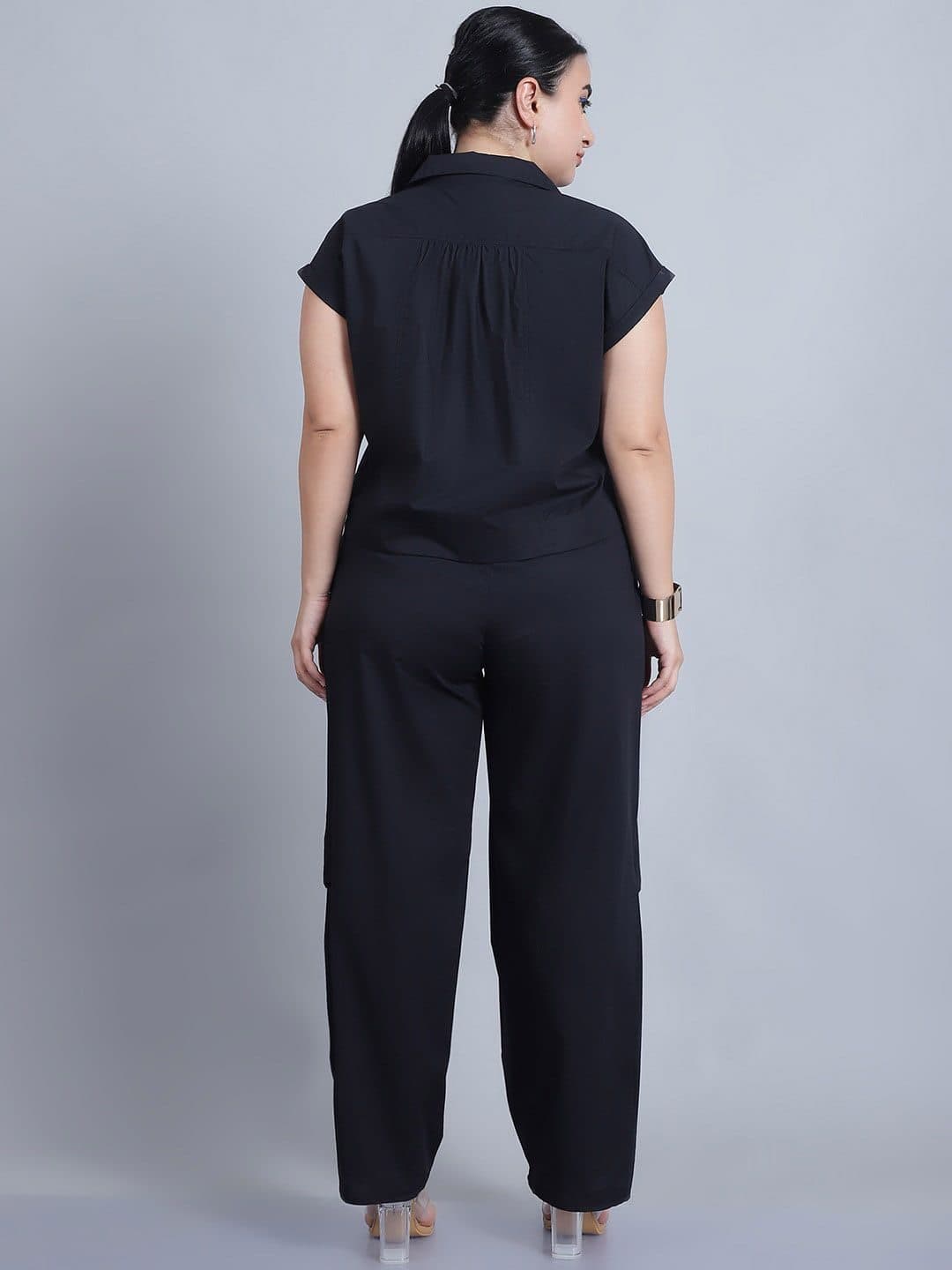 Baawri Women Pure Cotton Shirt Collar Neck Top & Trousers Co-Ords image 4