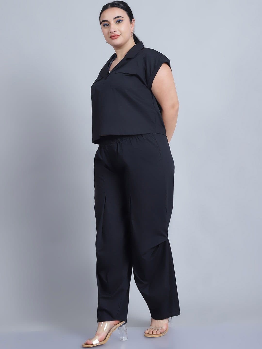 Baawri Women Pure Cotton Shirt Collar Neck Top & Trousers Co-Ords image 5