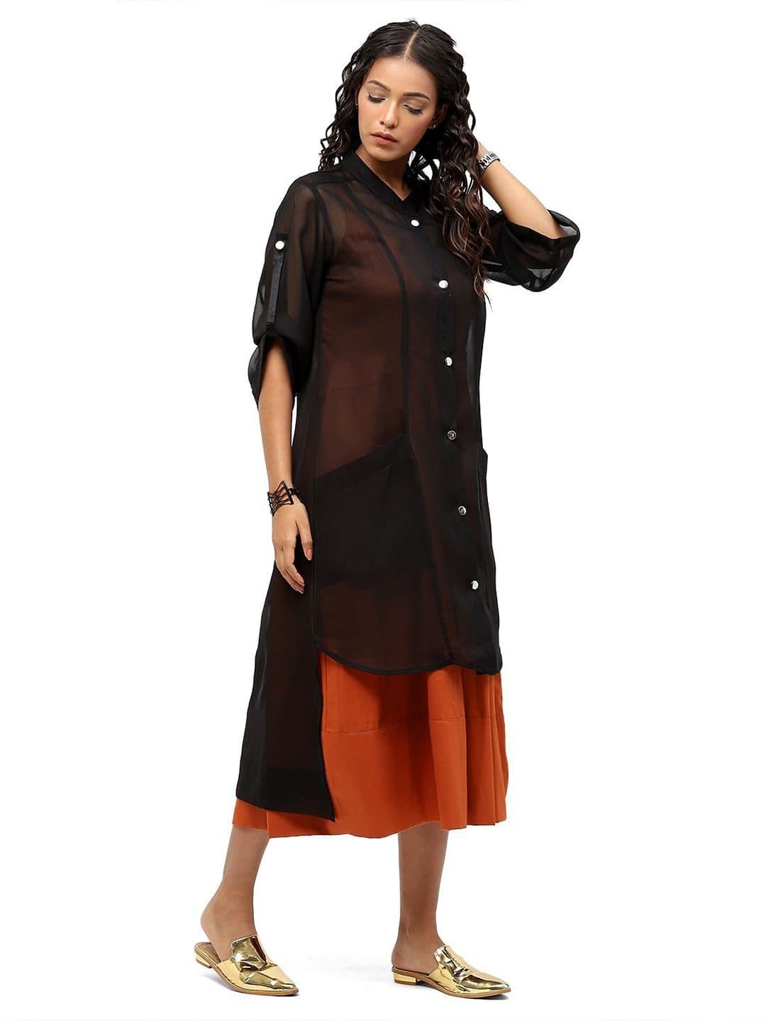 Baawri Women Relaxed Semi Sheer Casual Shirt image 3