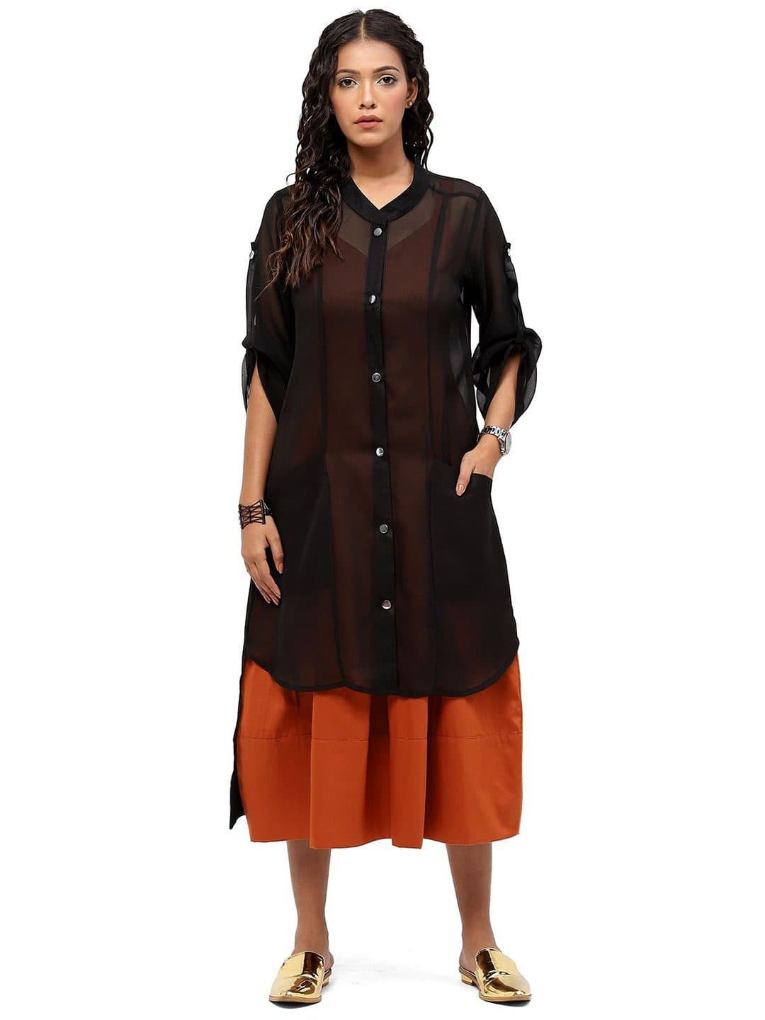 Baawri Women Relaxed Semi Sheer Casual Shirt image 1