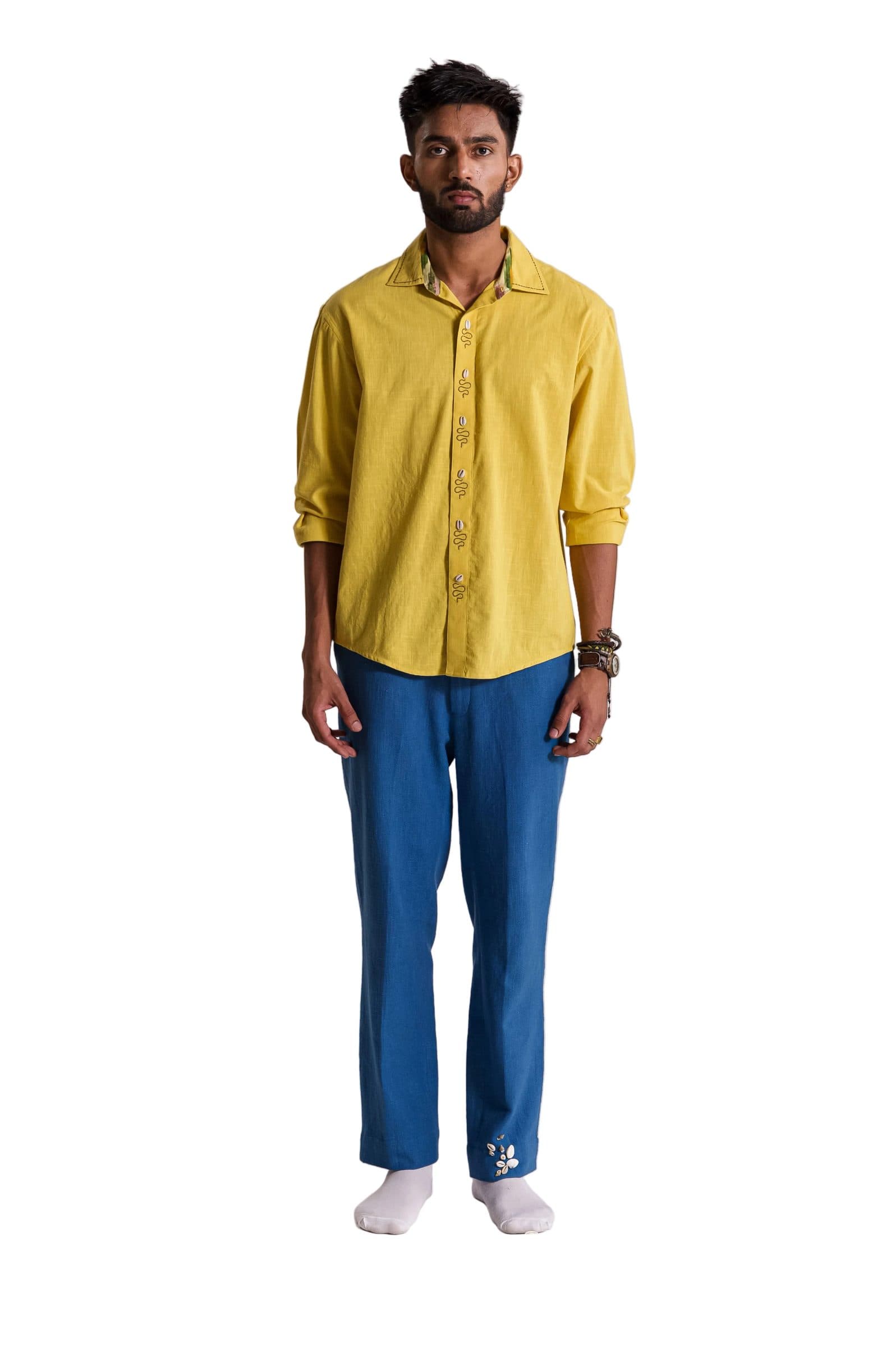 Multi Serpent Embroidered Shirt - Yellow image 3