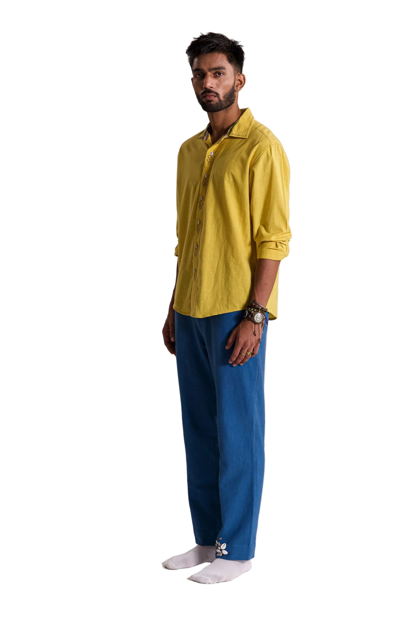 Multi Serpent Embroidered Shirt - Yellow image 5