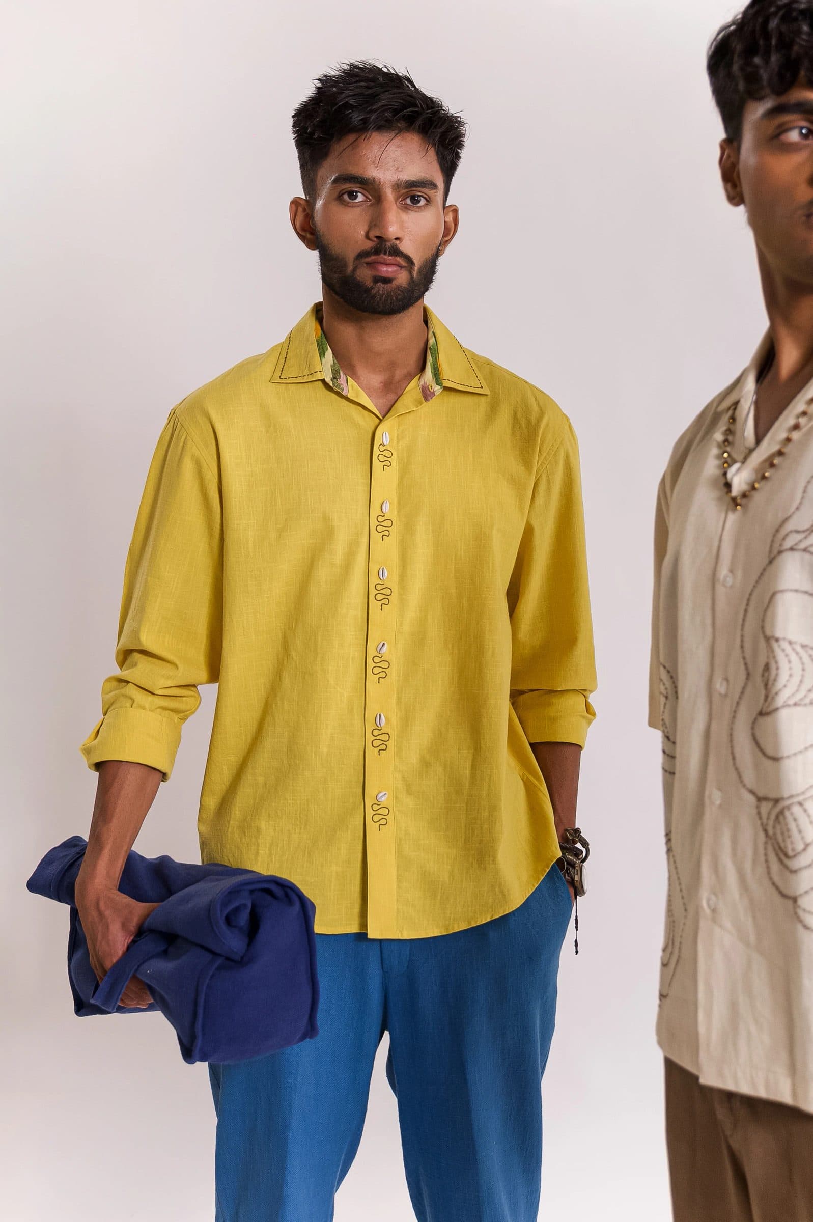 Multi Serpent Embroidered Shirt - Yellow image 6