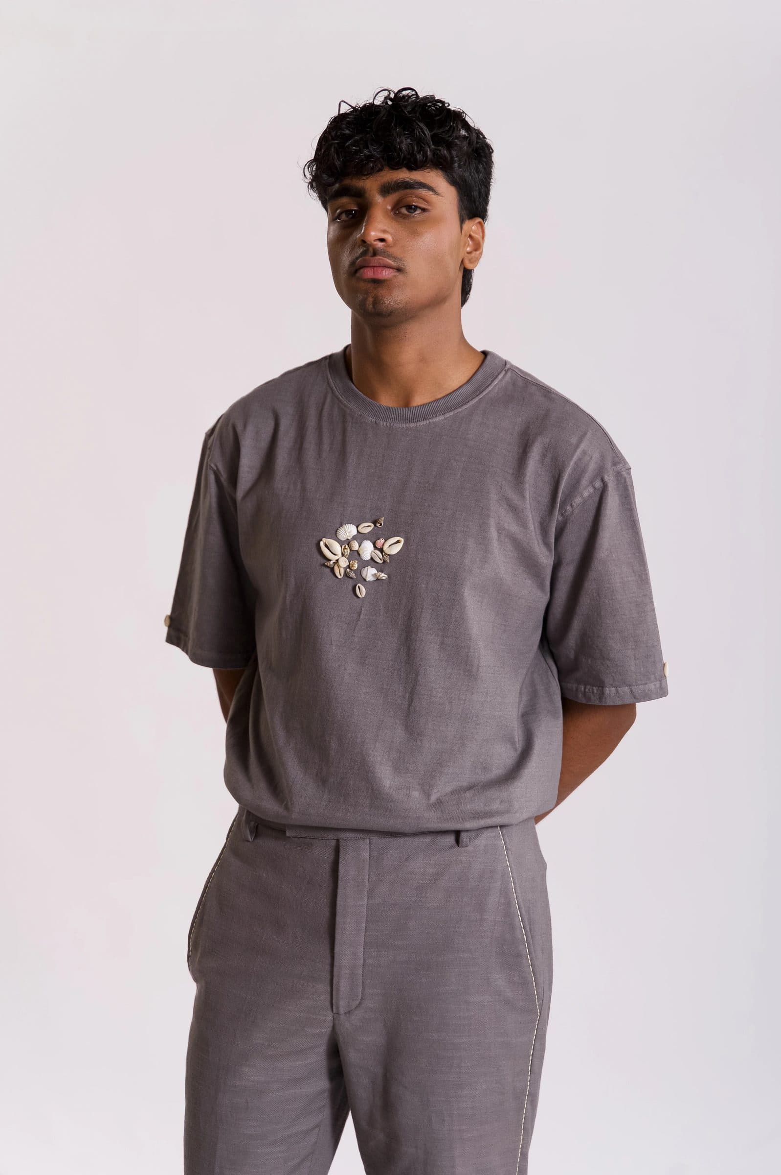 Ratna Embroidered T-shirt-Grey hover